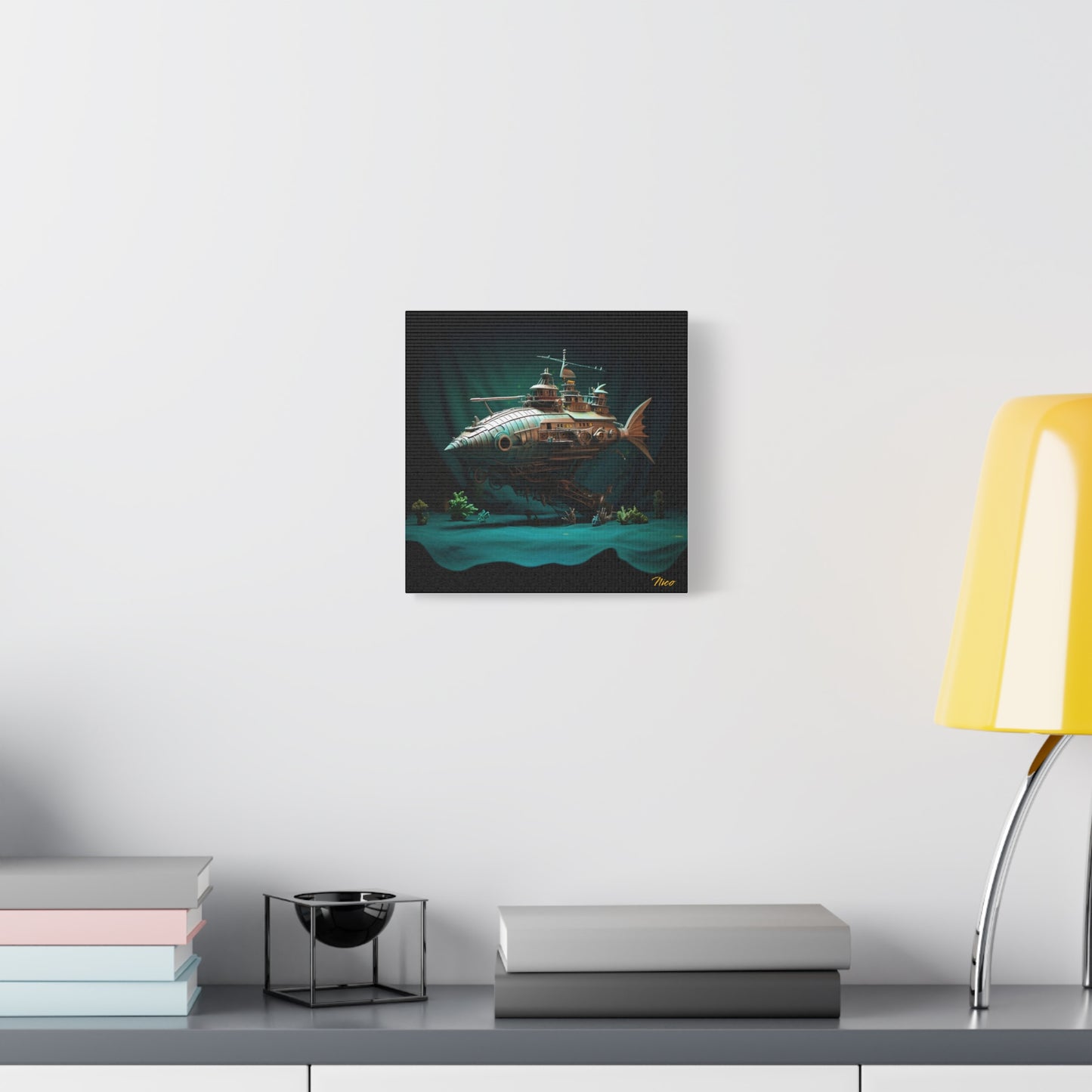 20,000 Leagues Under The Sea Series Print #2 - Streched Matte Canvas Print, 1.25" Thick