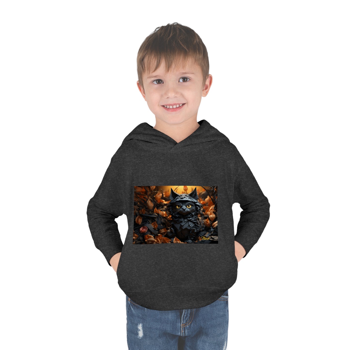 Halloween 2024 Series Print #2 "The Kitty Of Evil!" Toddler Pullover Fleece Hoodie