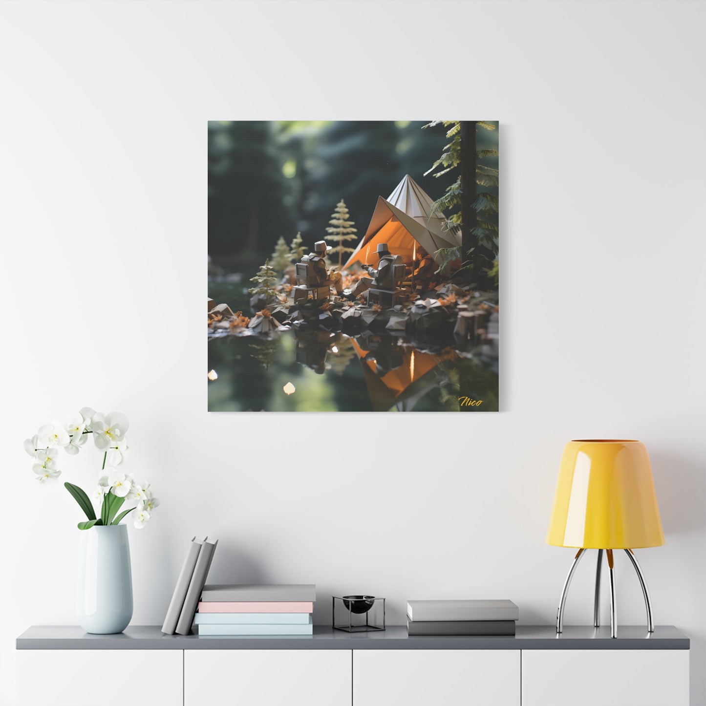 Relaxing By The Brook Series Print #10 - Streched Matte Canvas Print, 1.25" Thick