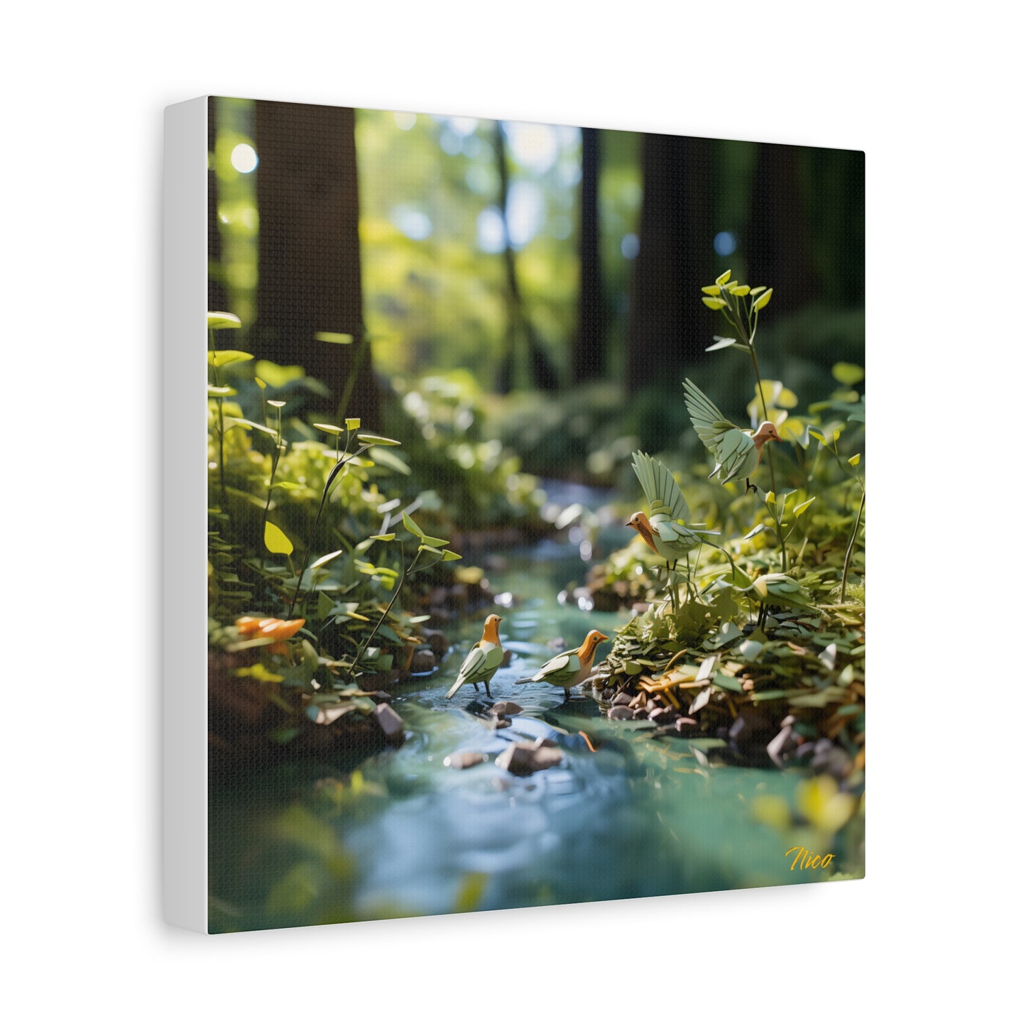 Relaxing By The Brook Series Print #8 - Streched Matte Canvas Print, 1.25" Thick