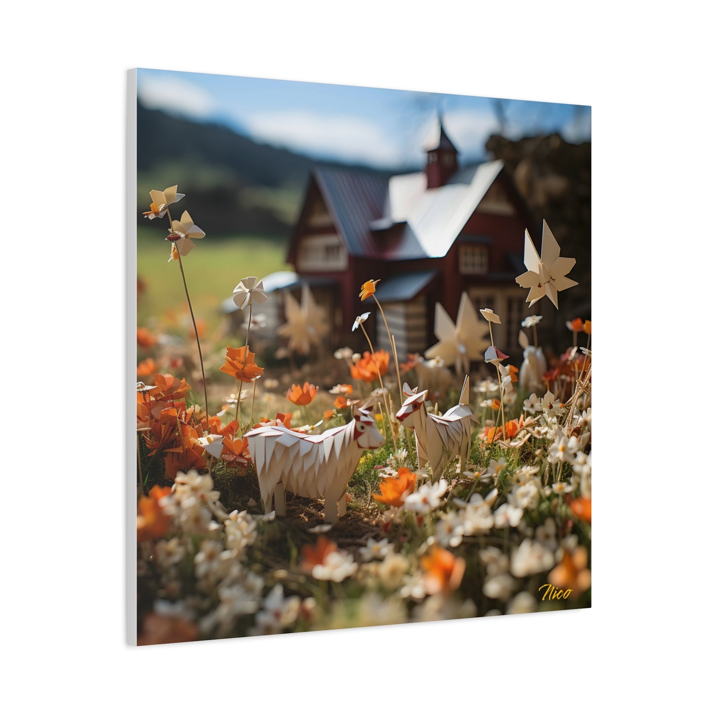 Meadow By The Farm Series Print #10 - Streched Matte Canvas Print, 1.25" Thick