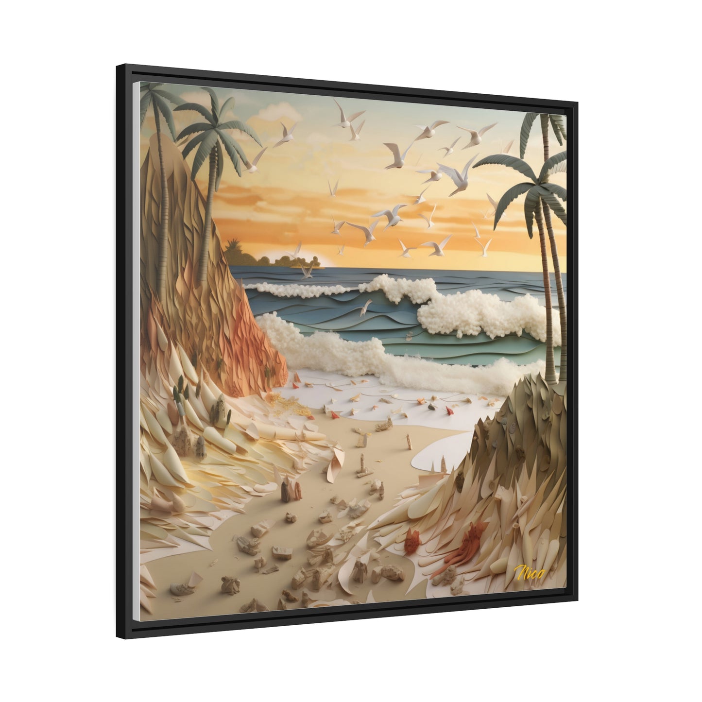 By The Seaside Series Print #7 - Black Framed Canvas Print