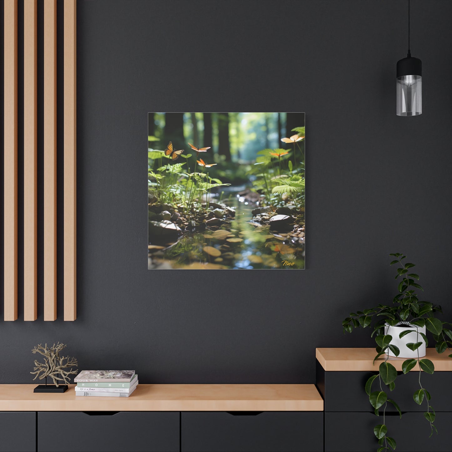 Relaxing By The Brook Series Print #9 - Streched Matte Canvas Print, 1.25" Thick