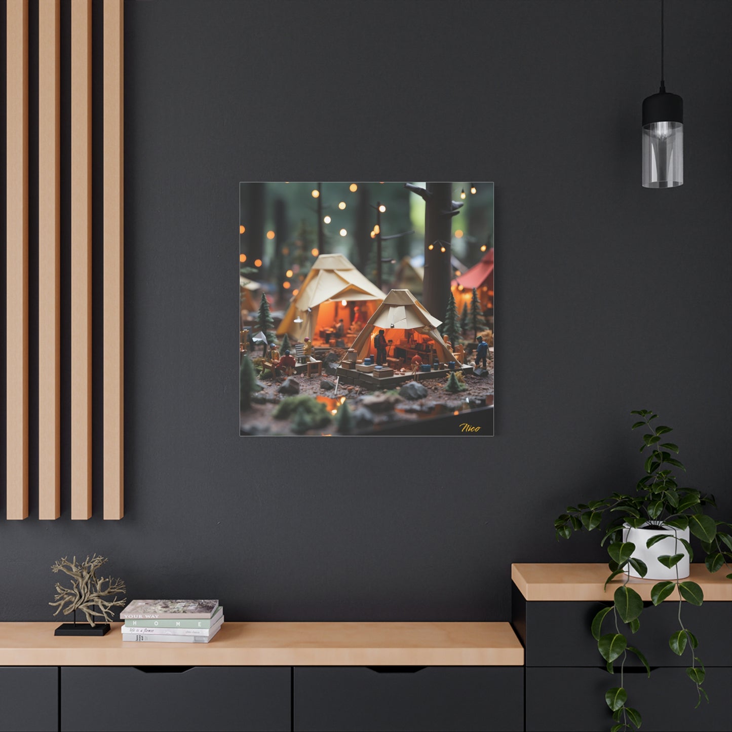 Camping In The Rain Series Print #4 - Streched Matte Canvas Print, 1.25" Thick