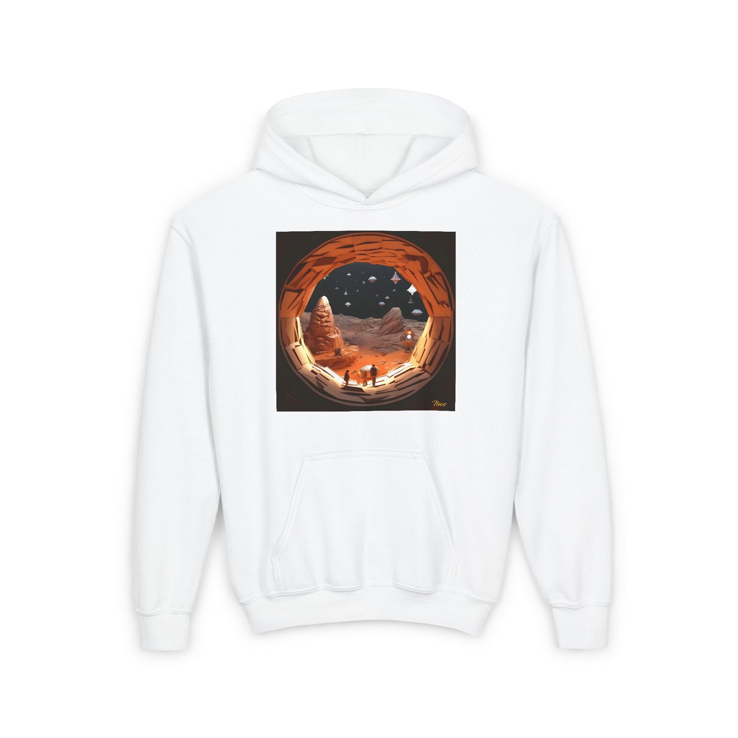 Elons' Dream Series Print #4 Youth Heavy Blend Hooded Sweatshirt