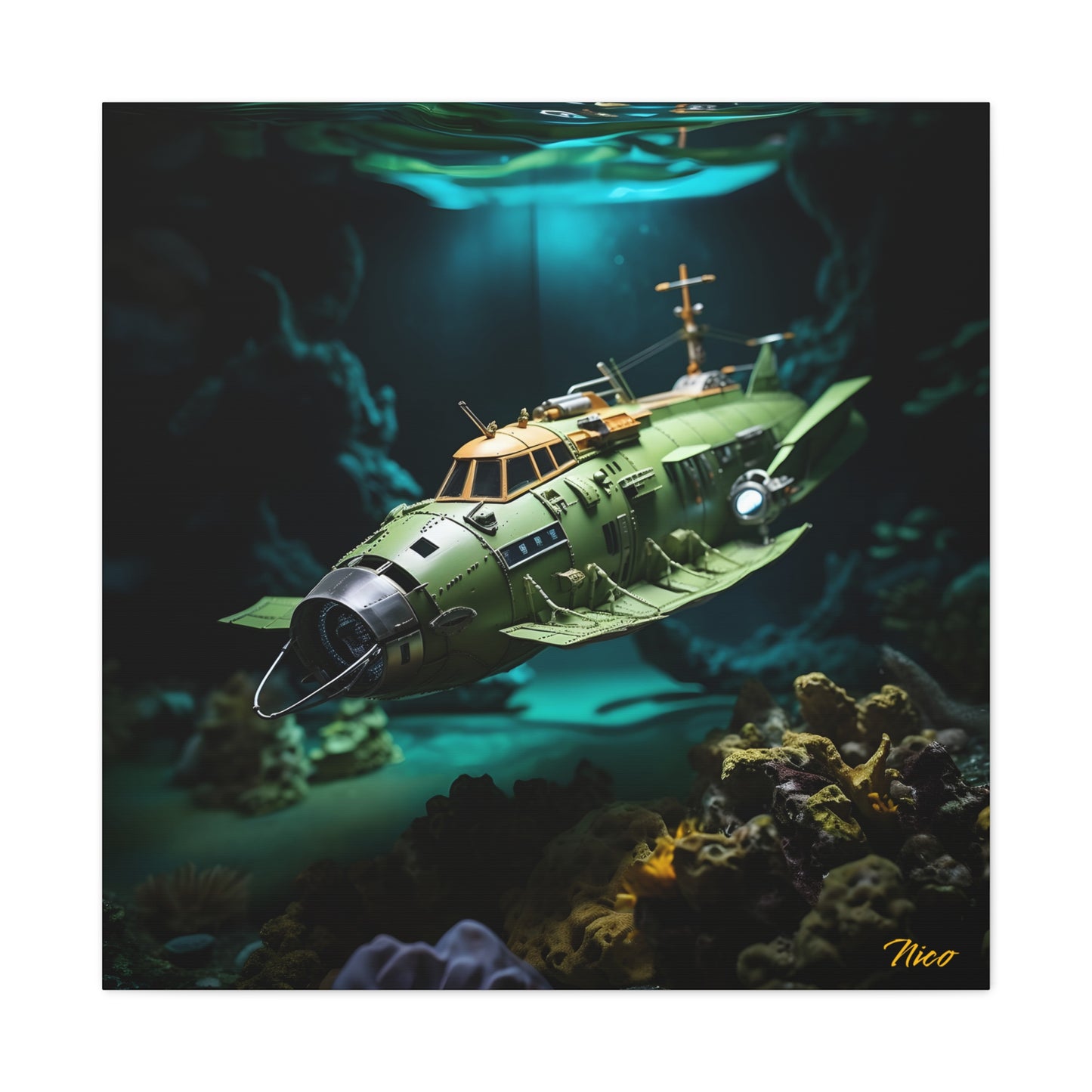 20,000 Leagues Under The Sea Series Print #10 - Streched Matte Canvas Print, 1.25" Thick