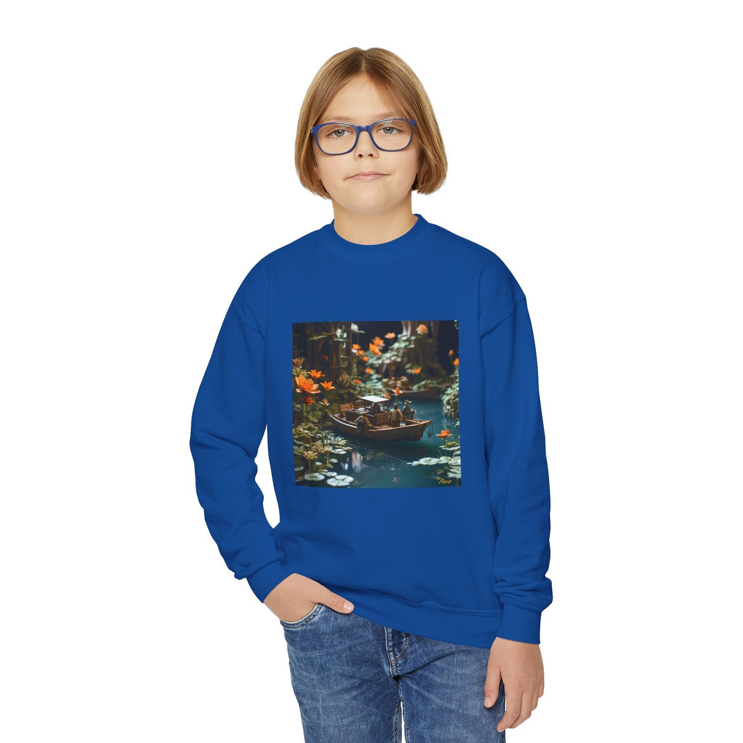 Born On A Bayou Series Print #4 Youth Crewneck Sweatshirt