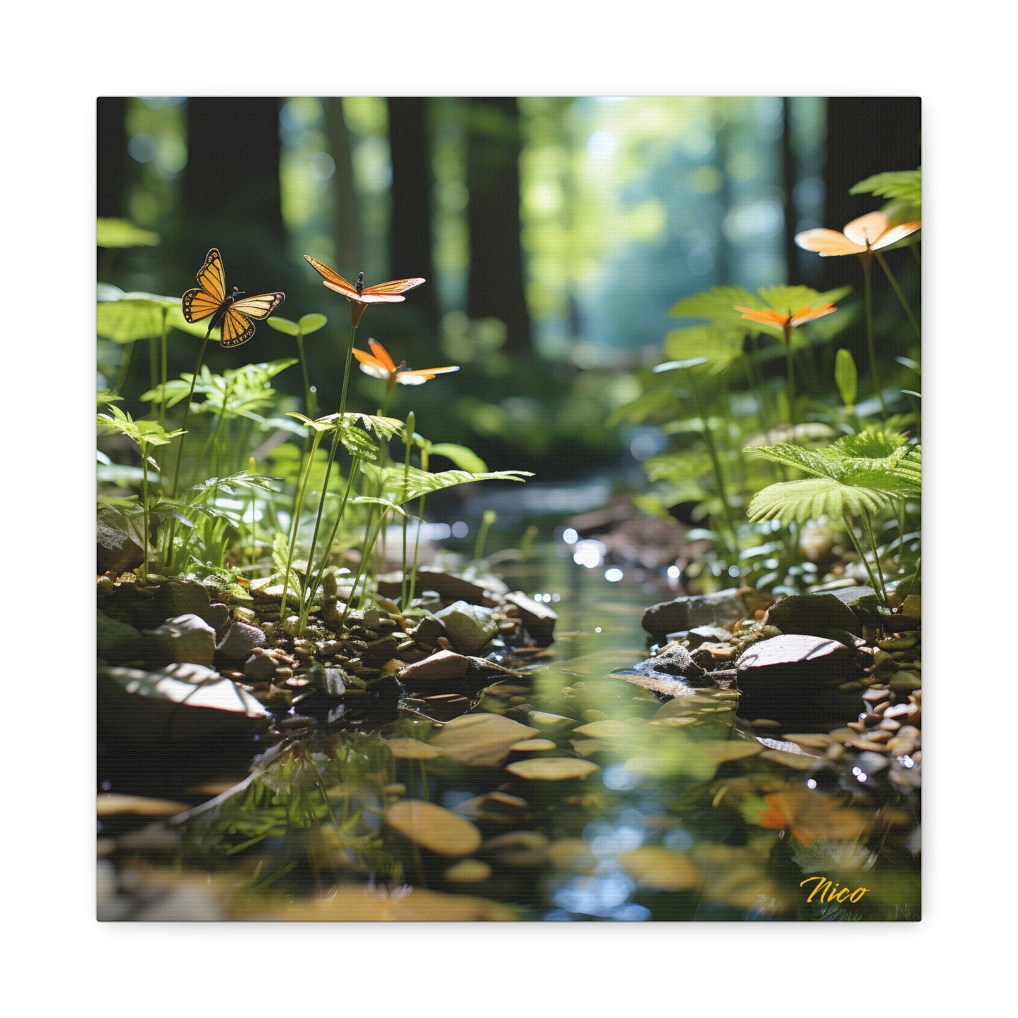 Relaxing By The Brook Series Print #9 - Streched Matte Canvas Print, 1.25" Thick