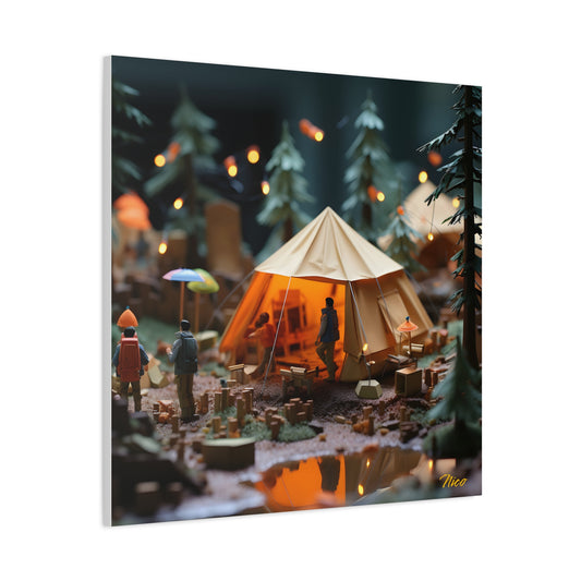 Camping In The Rain Series Print #3 - Streched Matte Canvas Print, 1.25" Thick