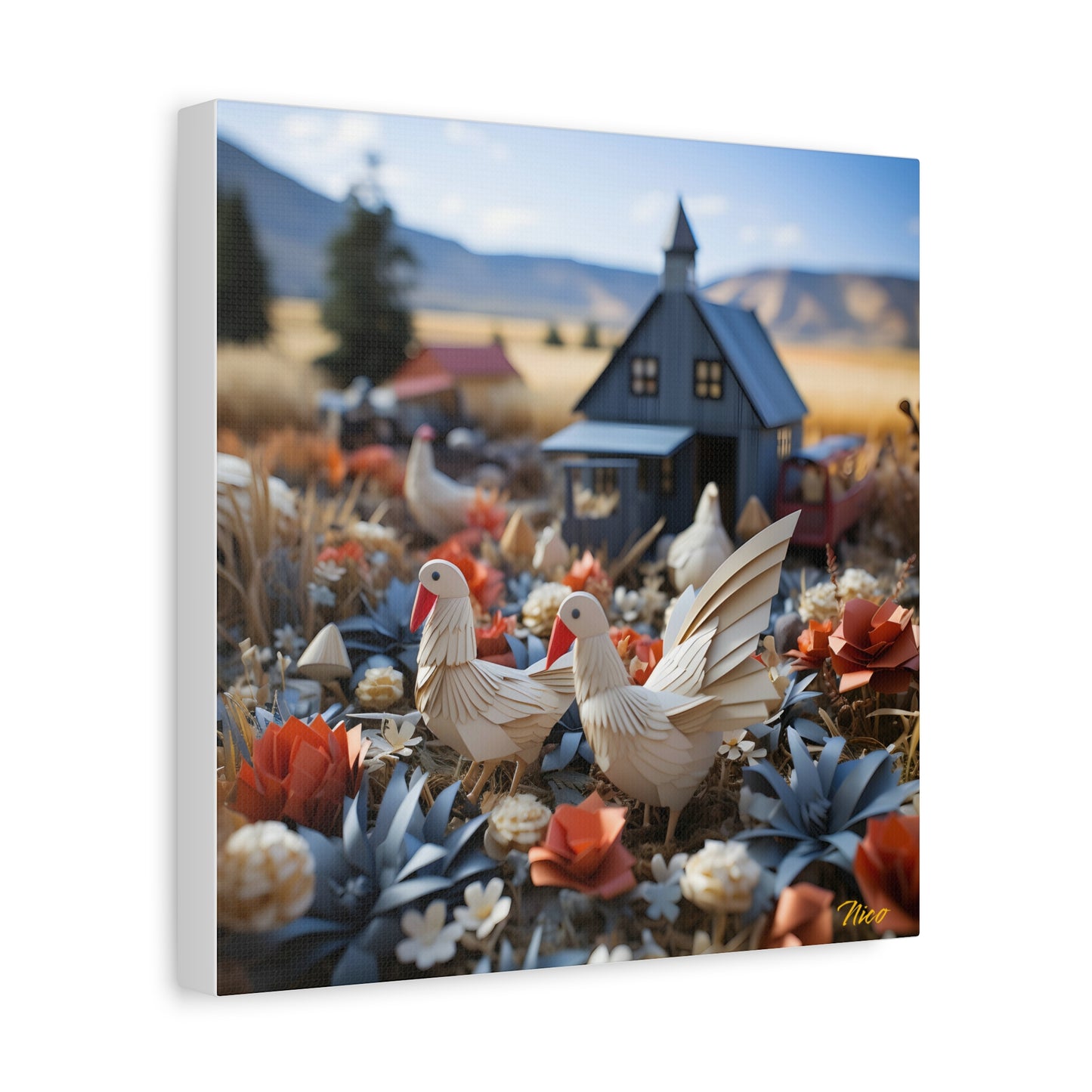 Meadow By The Farm Series Print #6 - Streched Matte Canvas Print, 1.25" Thick