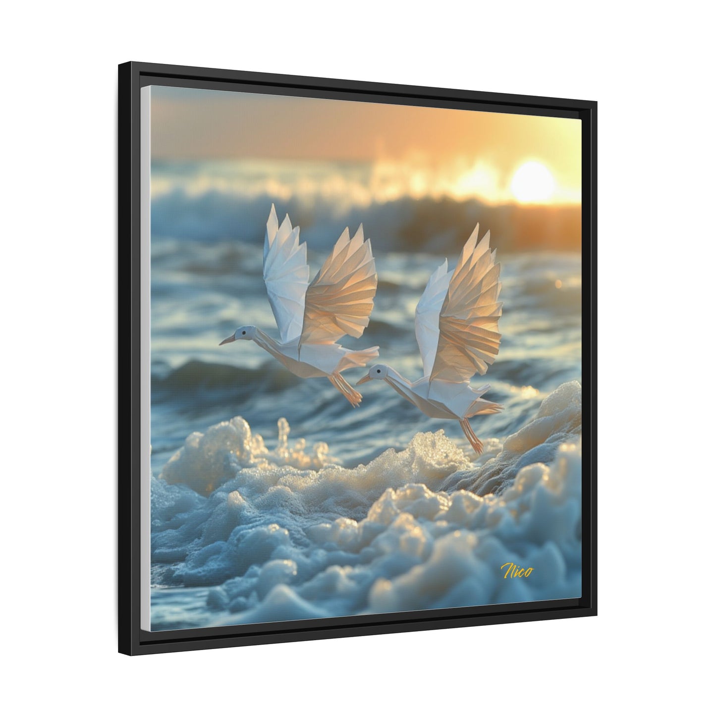 By The Seaside Series Print #5 - Black Framed Canvas Print