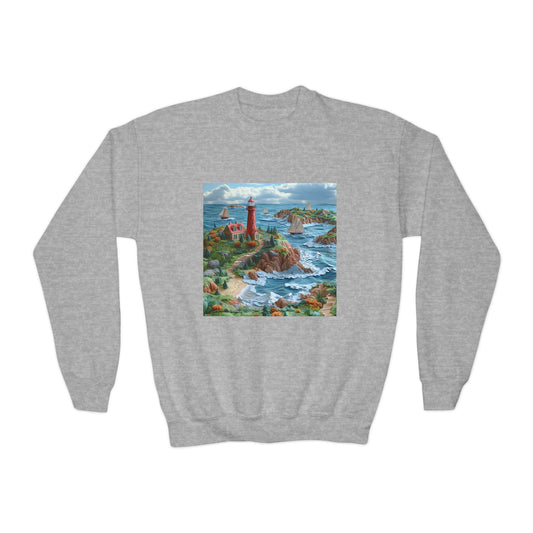 By The Seaside Series Print #6 Youth Crewneck Sweatshirt