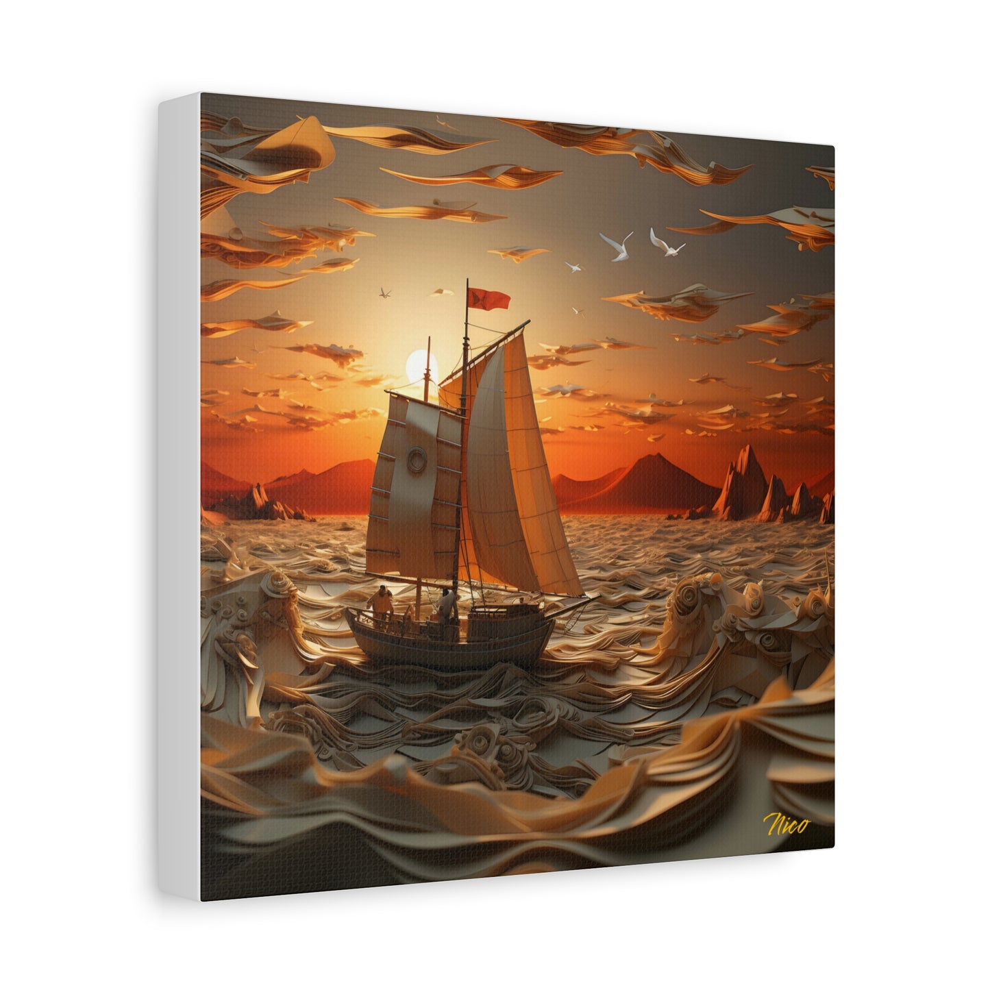 Into The Sunset Series Print #7 - Streched Matte Canvas Print, 1.25" Thick