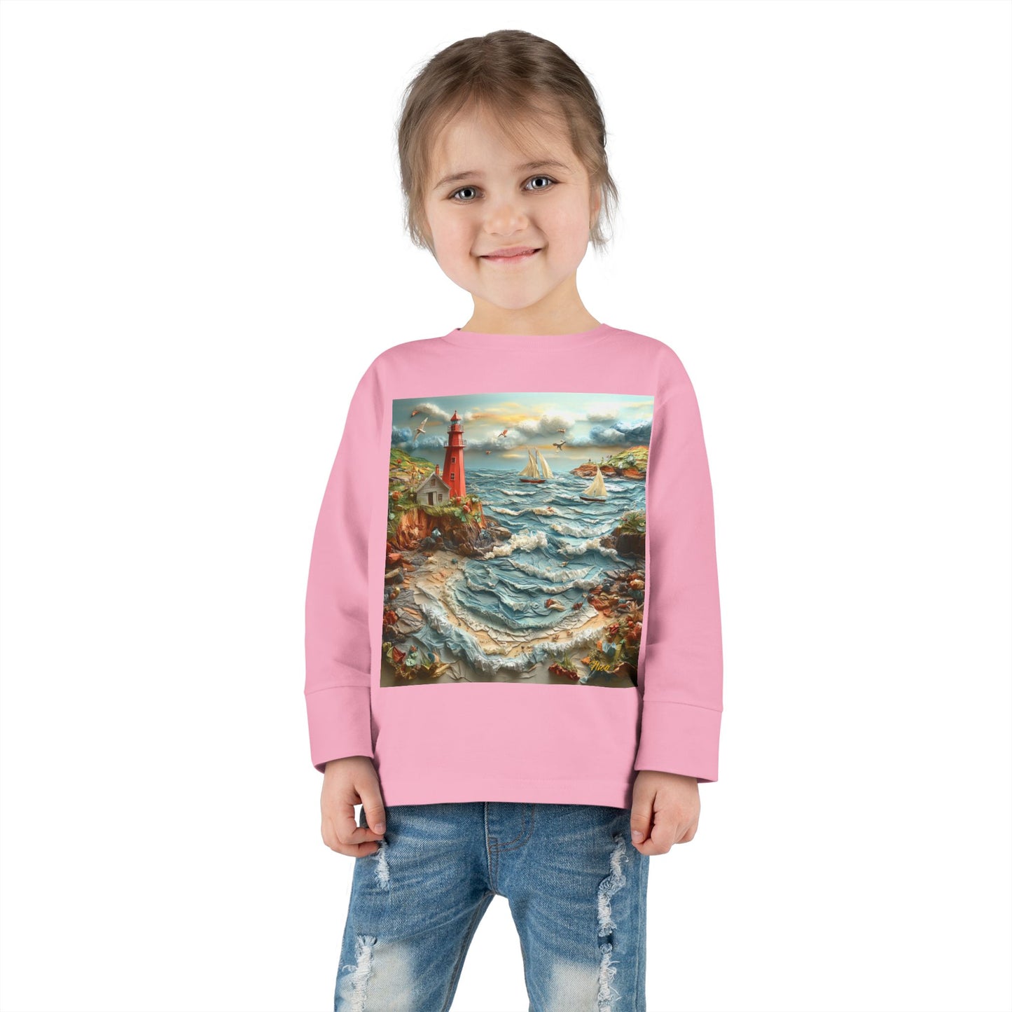 By The Seaside Series Print #2 Toddler Long Sleeve Tee