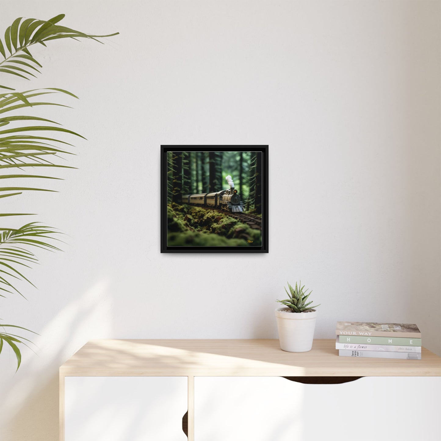 Black Framed Matte Canvas Print - Featuring the Orient Express Series Print #7 by origami artist Nico