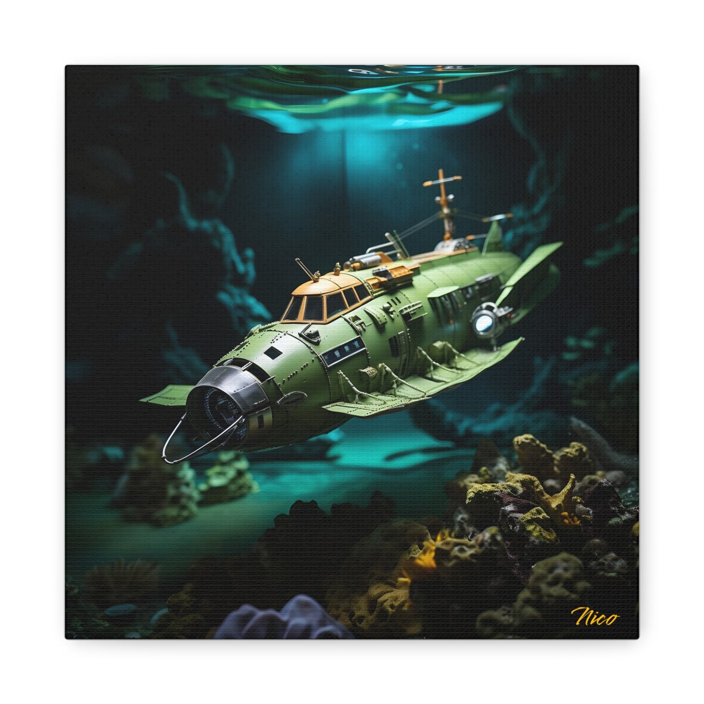 20,000 Leagues Under The Sea Series Print #10 - Streched Matte Canvas Print, 1.25" Thick