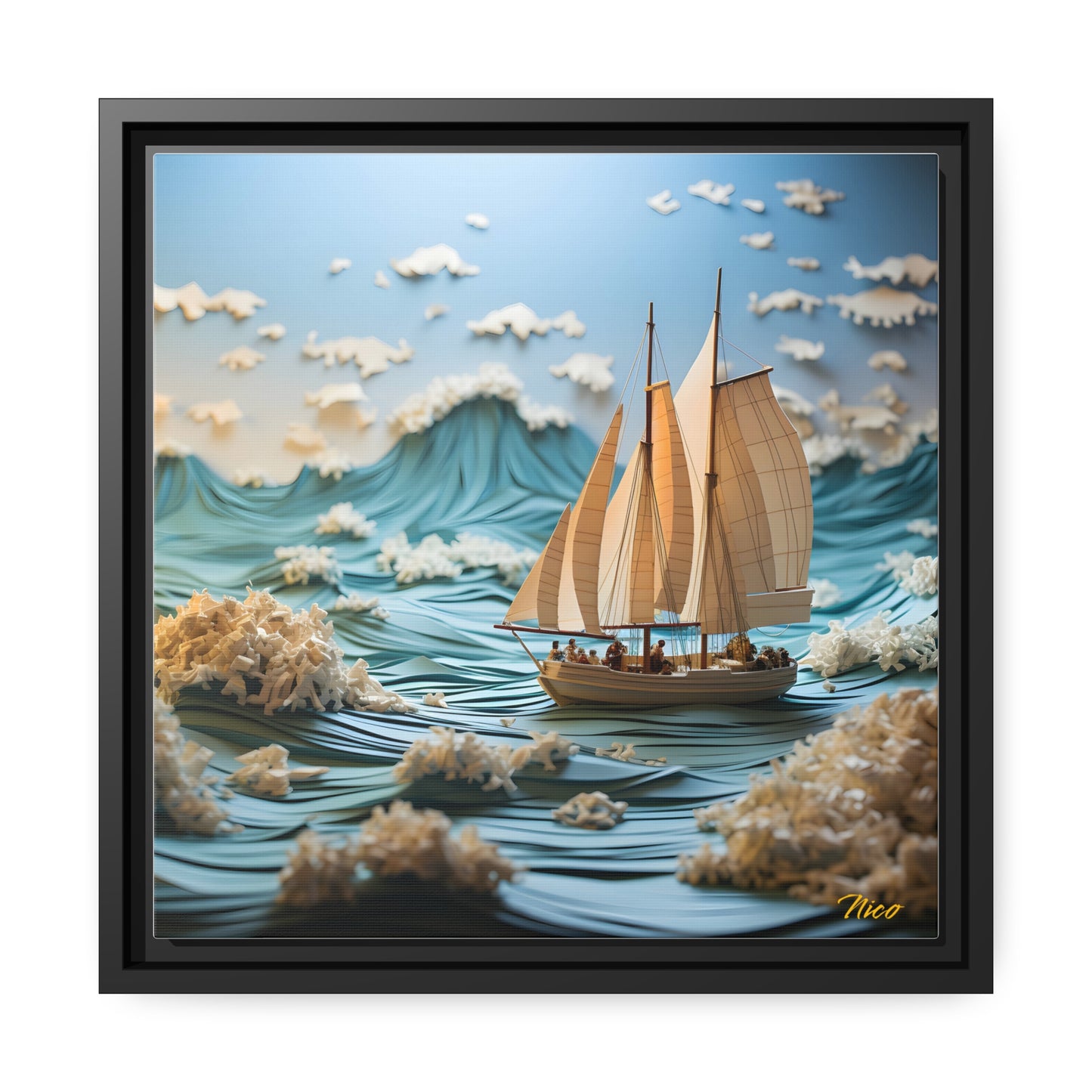 Into The Sunset Series Print #4 - Black Framed Canvas Print