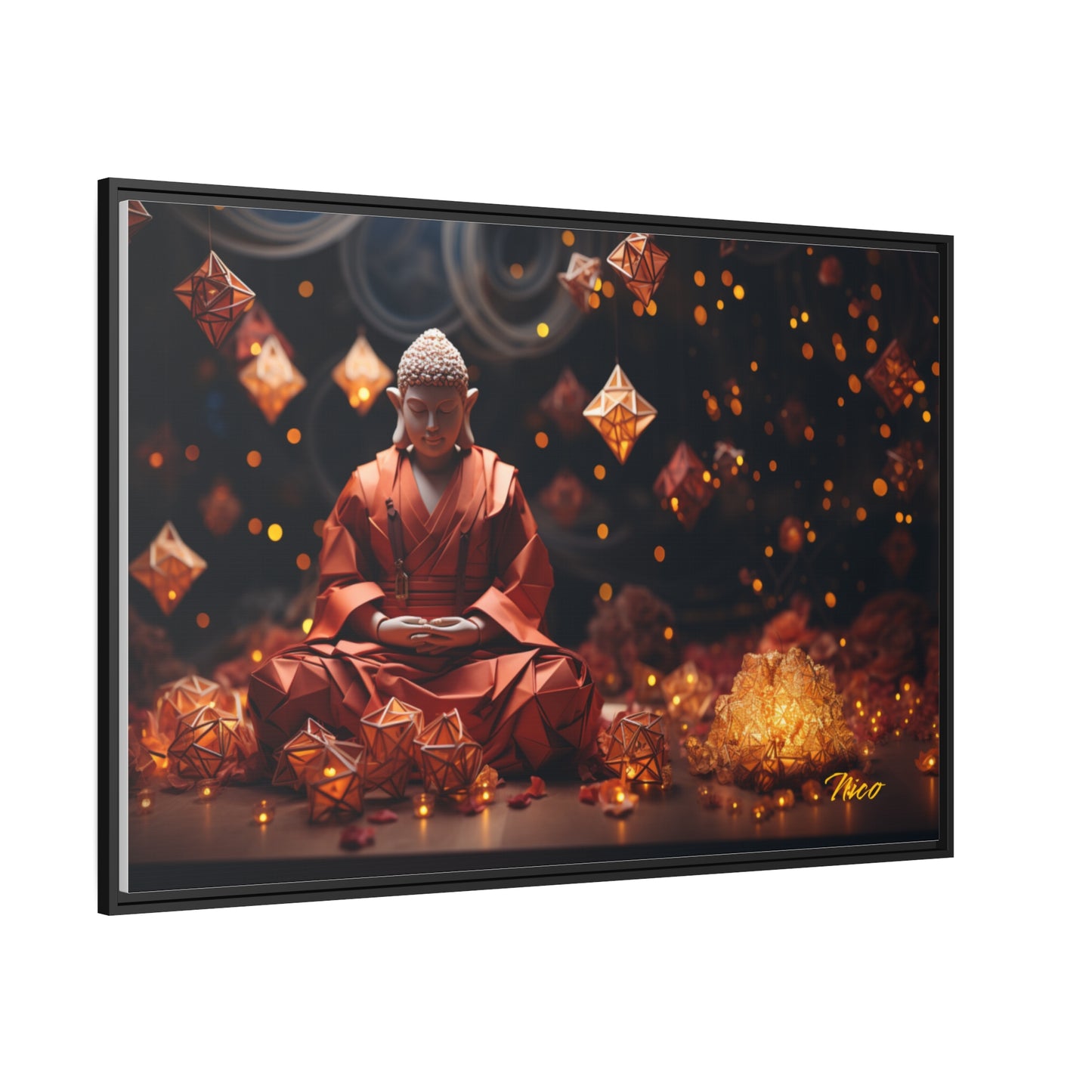 Ascending Buddha Series Print #7 - Black Framed Canvas Print