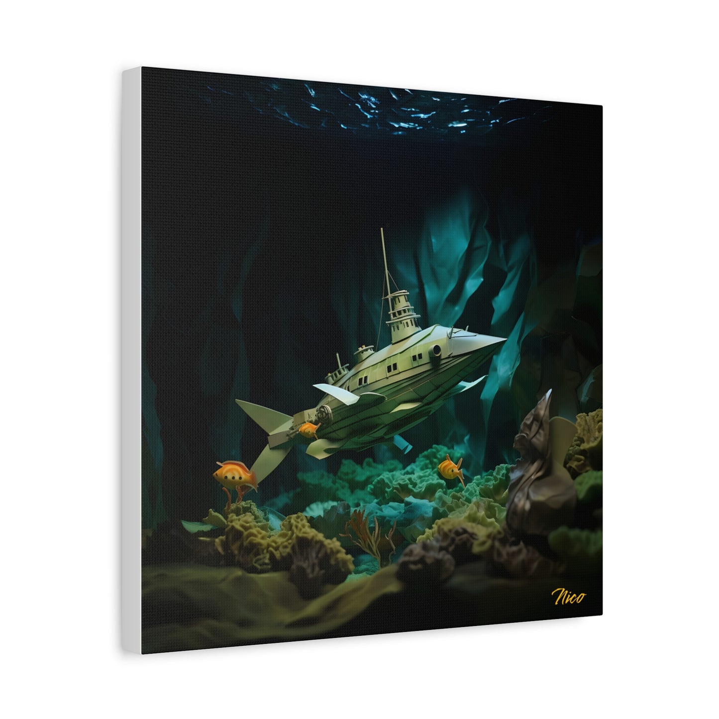 20,000 Leagues Under The Sea Series Print #8 - Streched Matte Canvas Print, 1.25" Thick