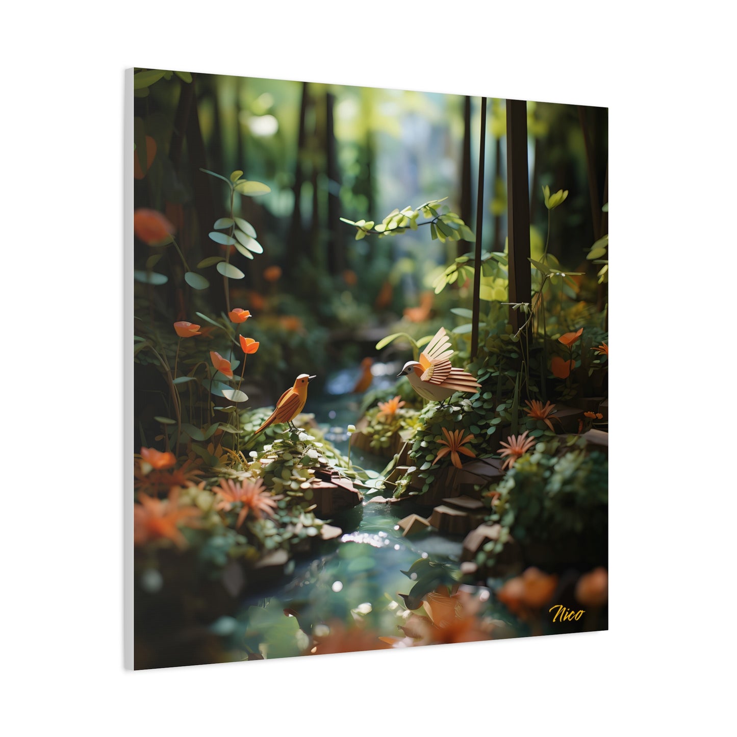 Relaxing By The Brook Series Print #6 - Streched Matte Canvas Print, 1.25" Thick