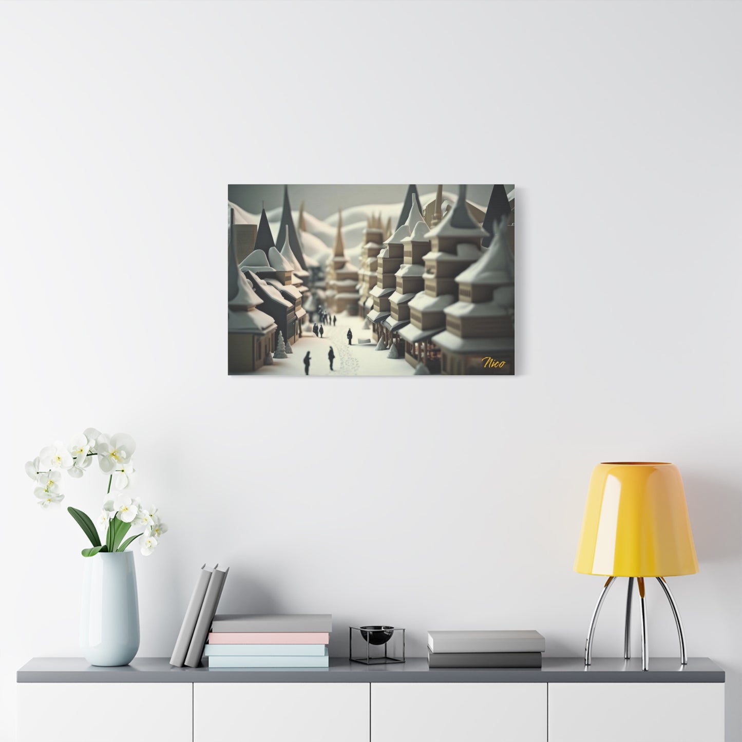 Asian Snow Series Print #1 - Streched Matte Extended Canvas Print, 1.25" Thick