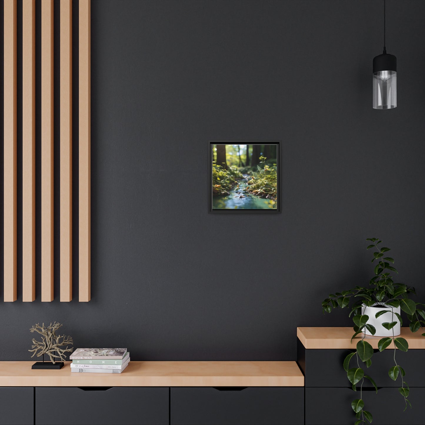 Relaxing By The Brook Series Print #8 - Impression sur toile encadrée noire