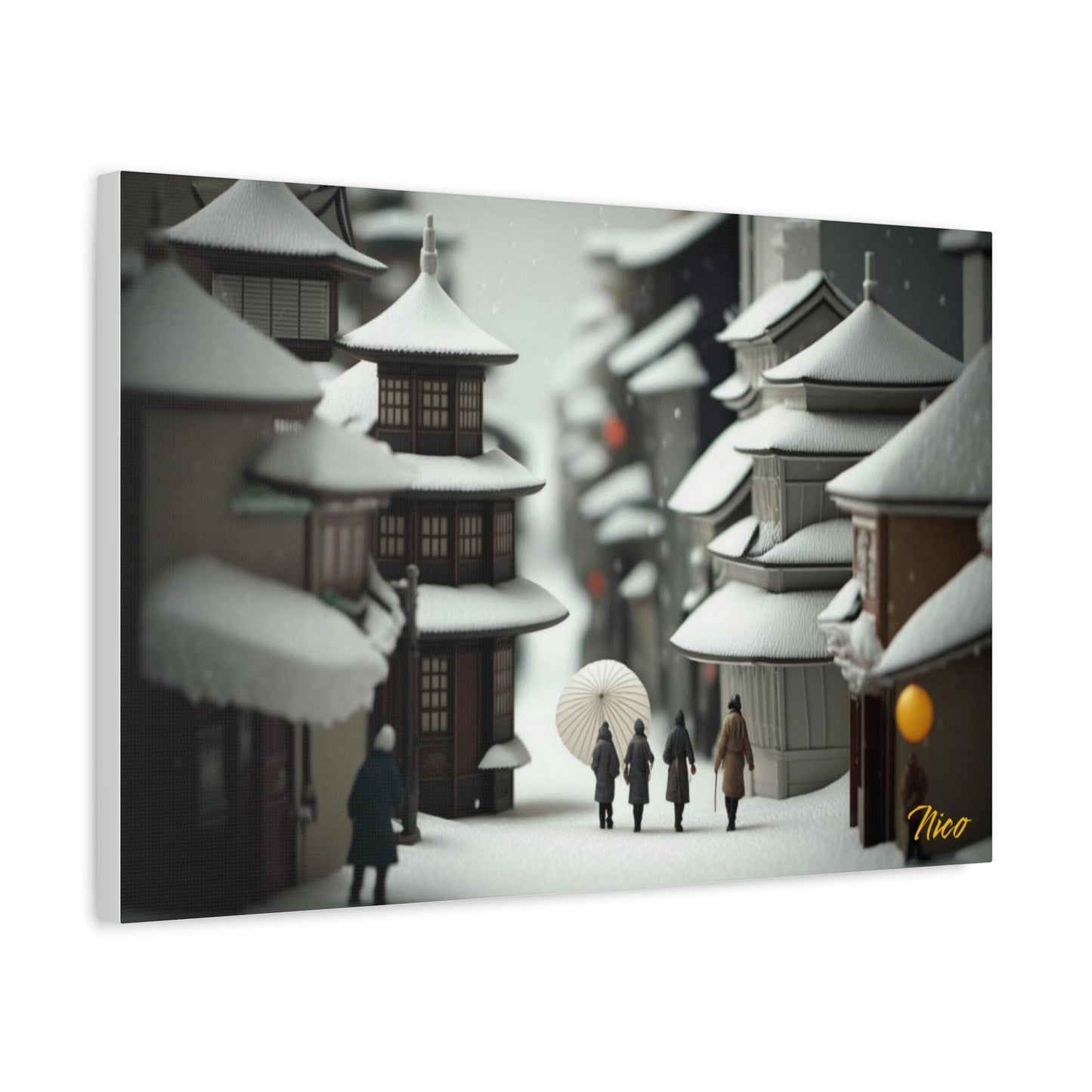 Asian Snow Series Print #3 - Streched Matte Extended Canvas Print, 1.25" Thick