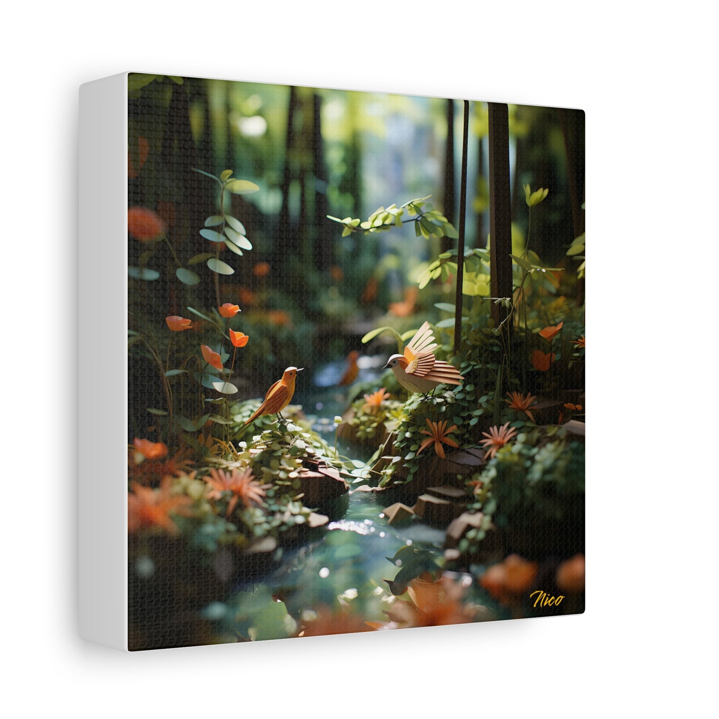 Relaxing By The Brook Series Print #6 - Streched Matte Canvas Print, 1.25" Thick