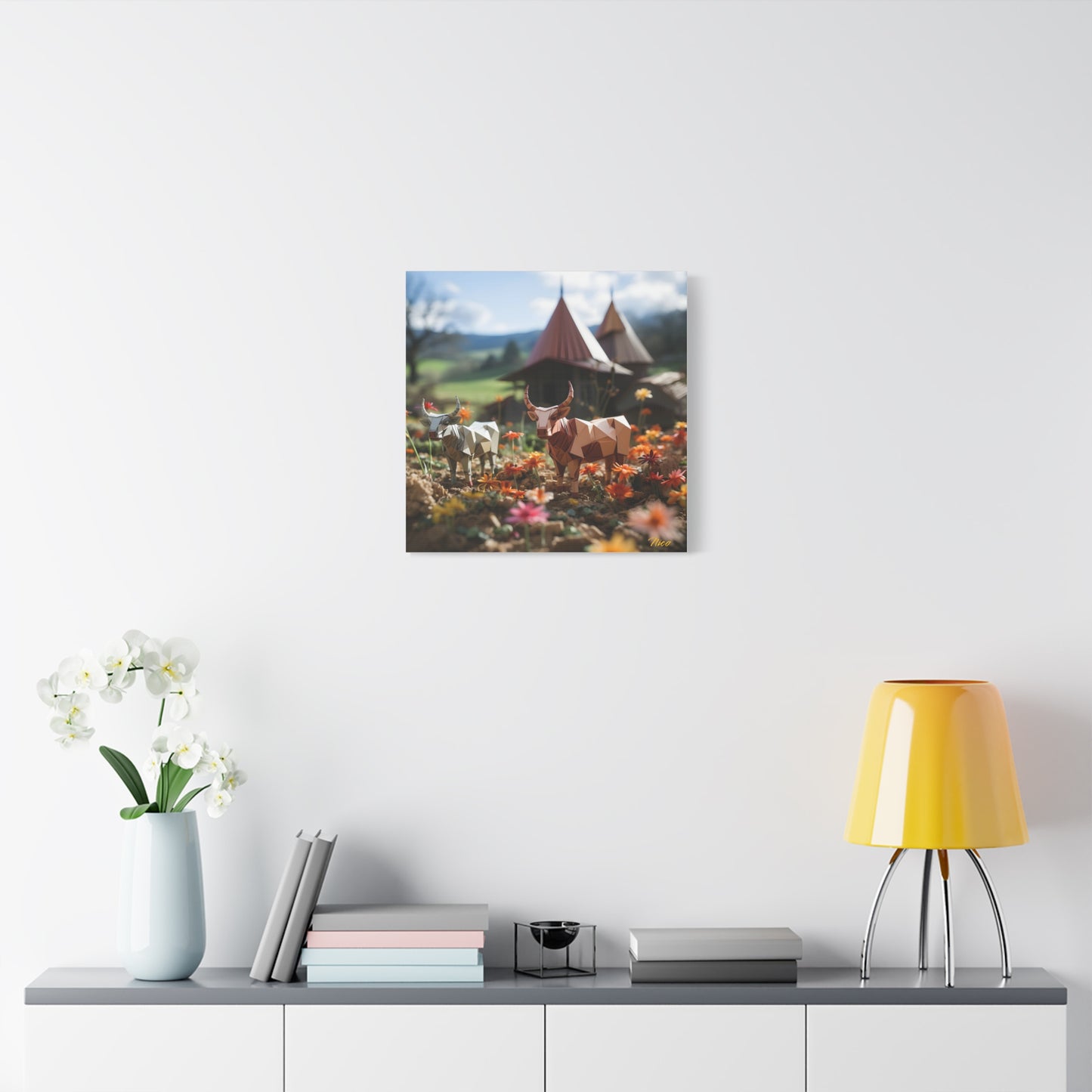 Meadow By The Farm Series Print #8 - Streched Matte Canvas Print, 1.25" Thick