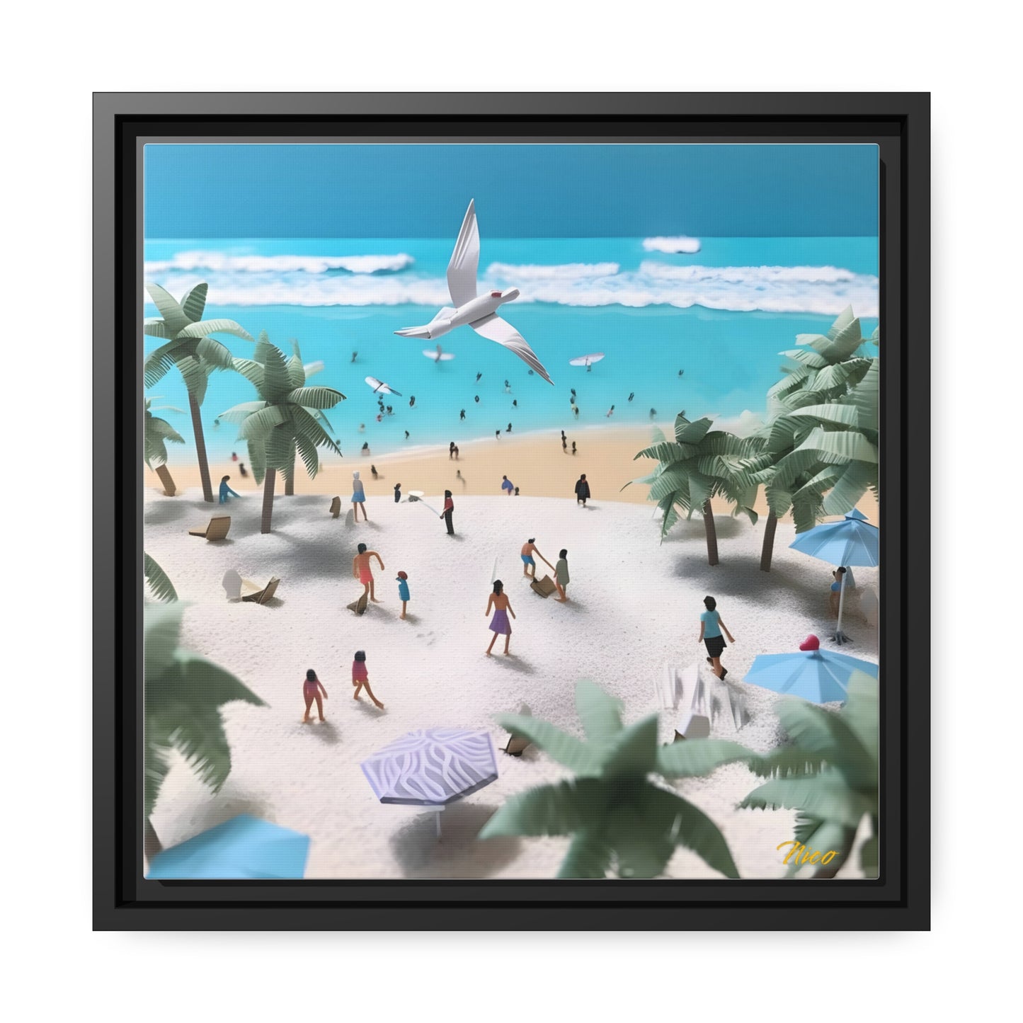 By The Seaside Series Print #5 - Black Framed Canvas Print