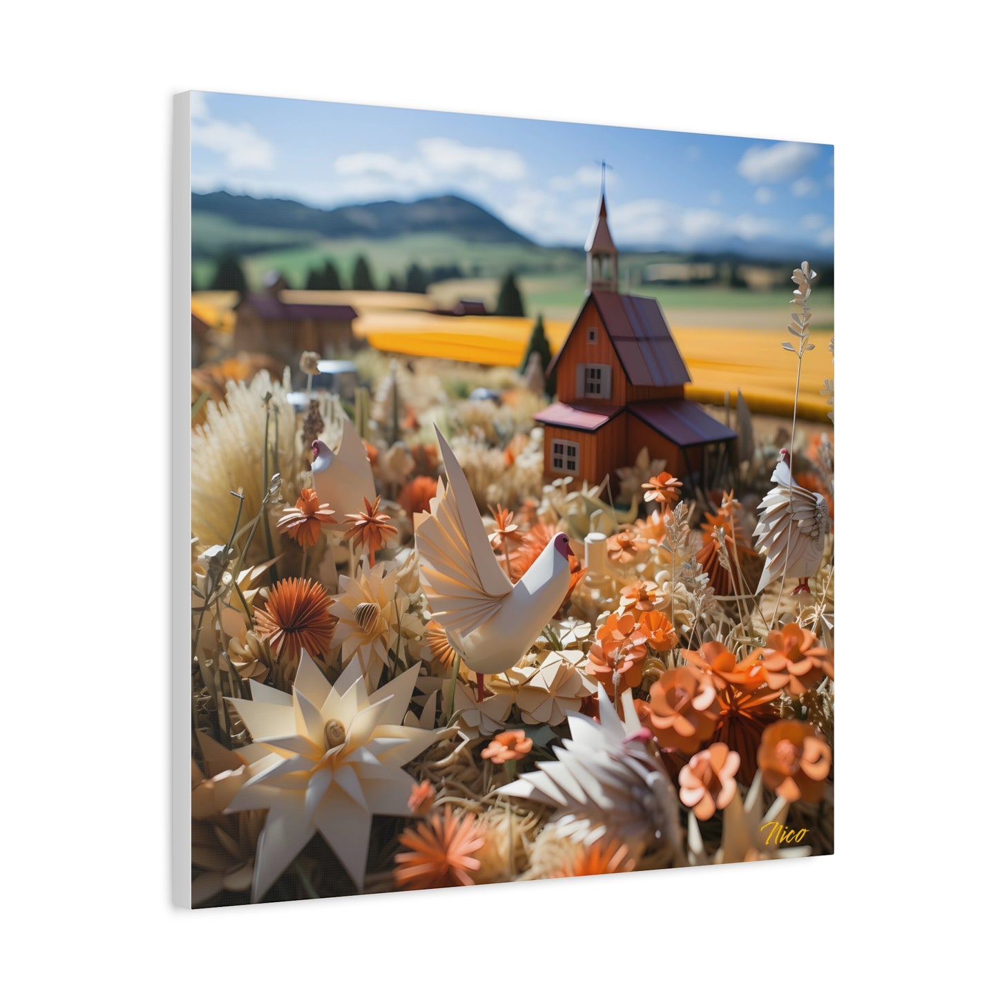 Meadow By The Farm Series Print #7 - Streched Matte Canvas Print, 1.25" Thick