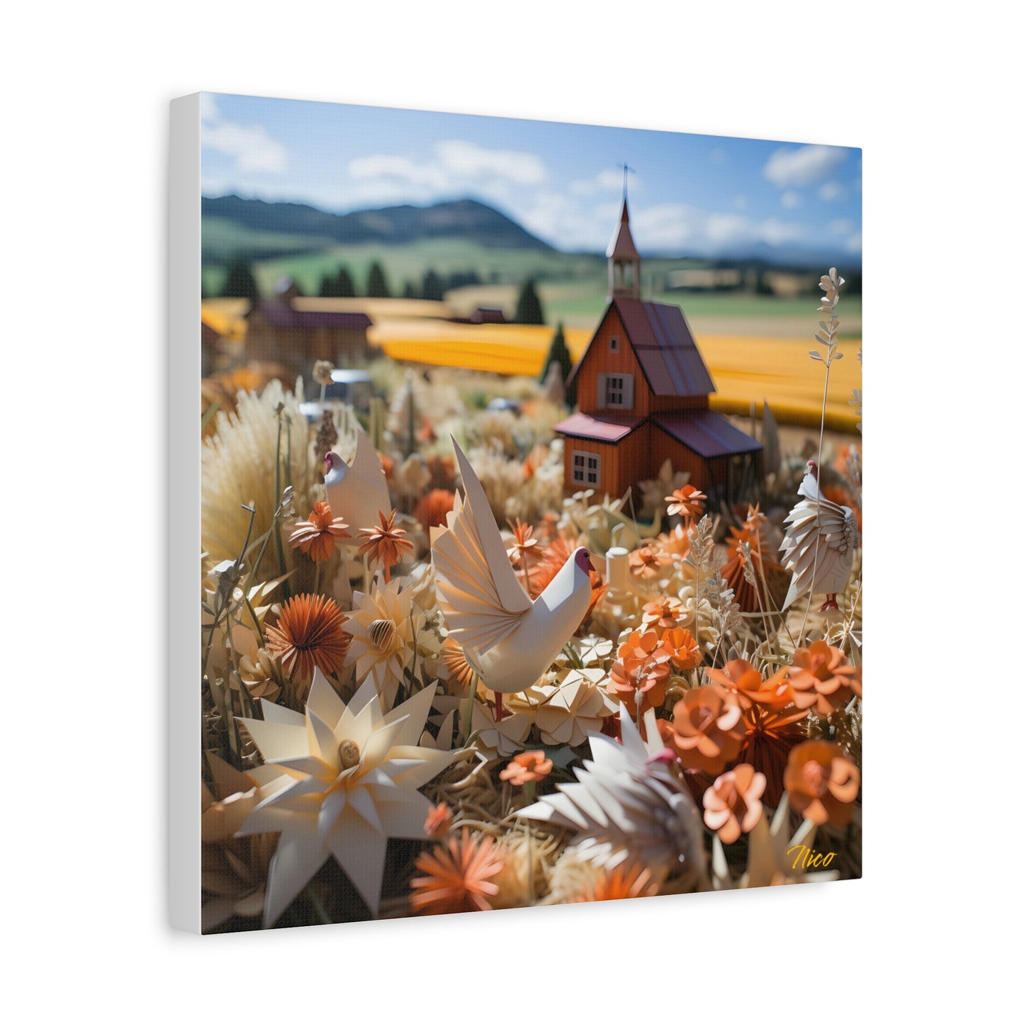 Meadow By The Farm Series Print #7 - Streched Matte Canvas Print, 1.25" Thick