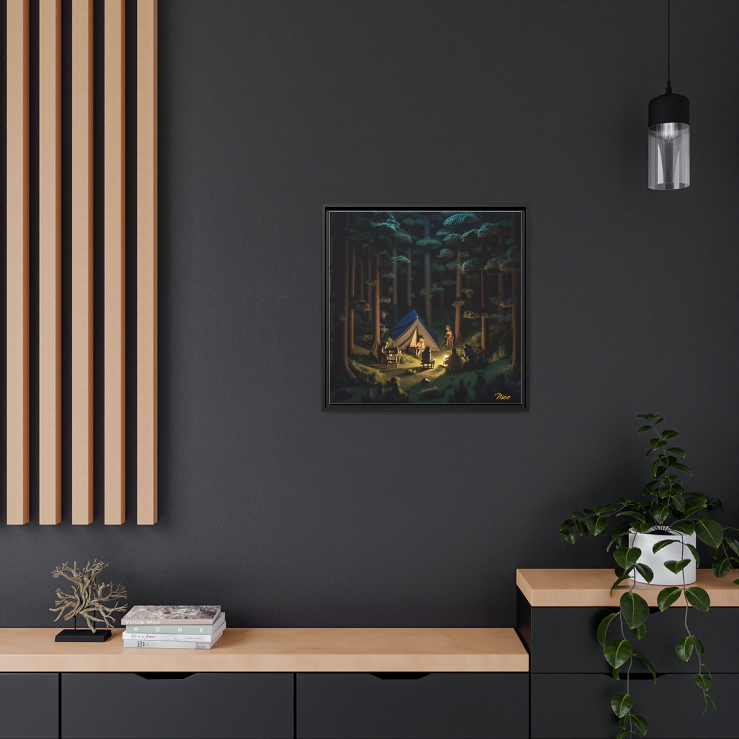 Campfire Series Print #6 - Black Framed Canvas Print