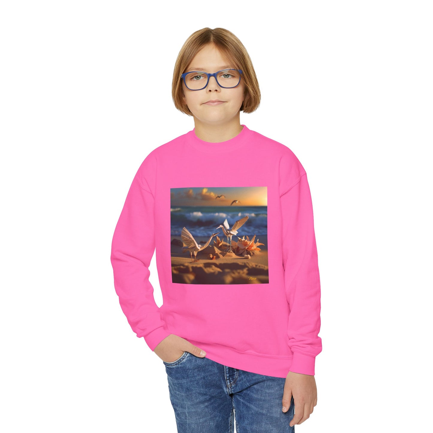 By The Seaside Series Print #3 Youth Crewneck Sweatshirt