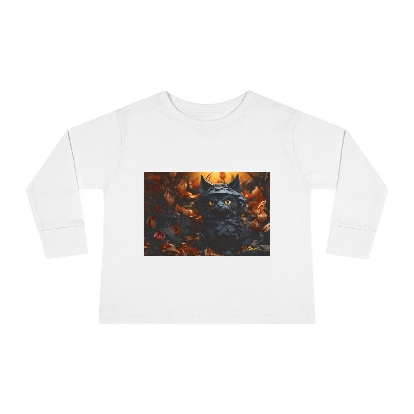 Halloween 2024 Series Print #2 "The Kitty Of Evil!" Toddler Long Sleeve Tee