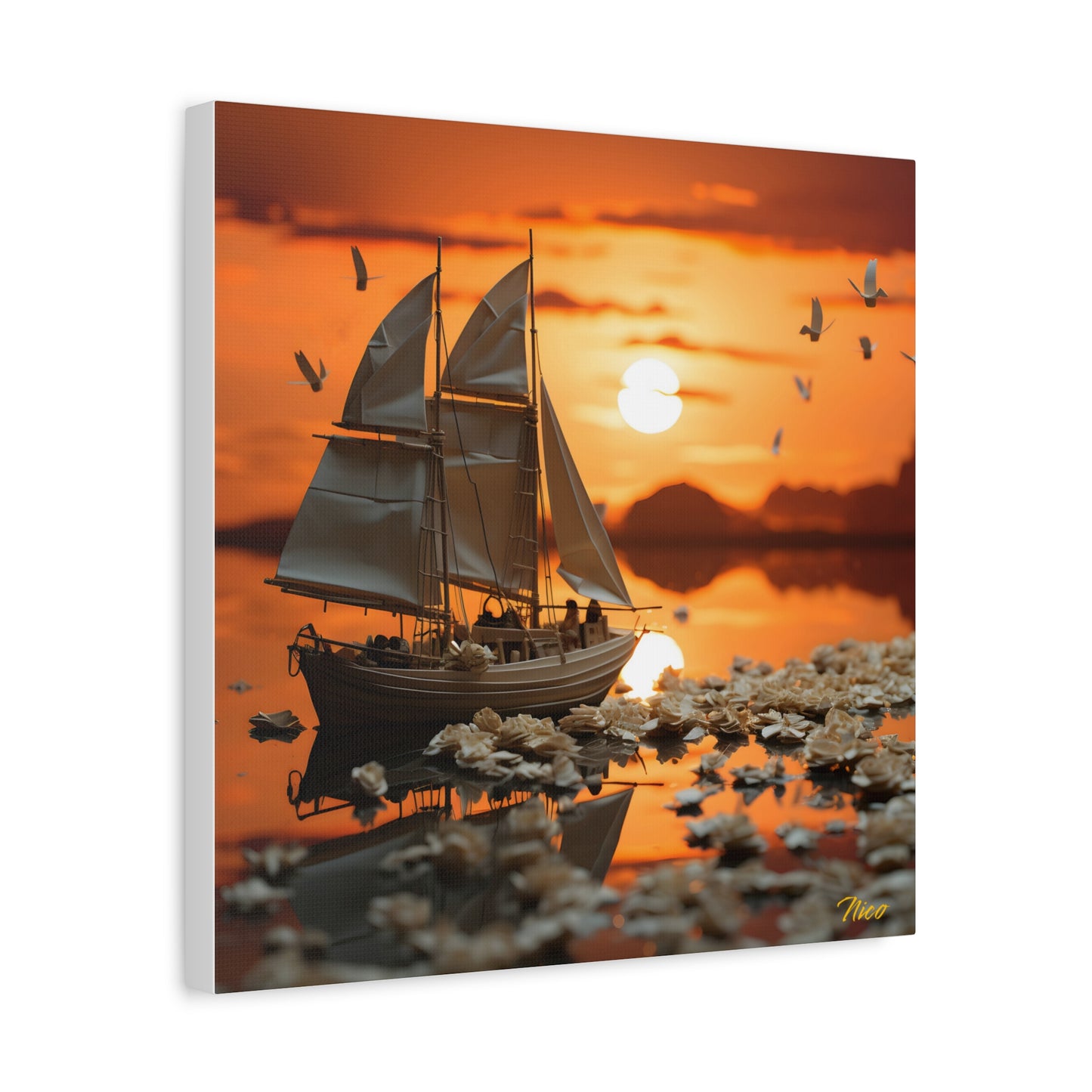 Into The Sunset Series Print #9 - Streched Matte Canvas Print, 1.25" Thick