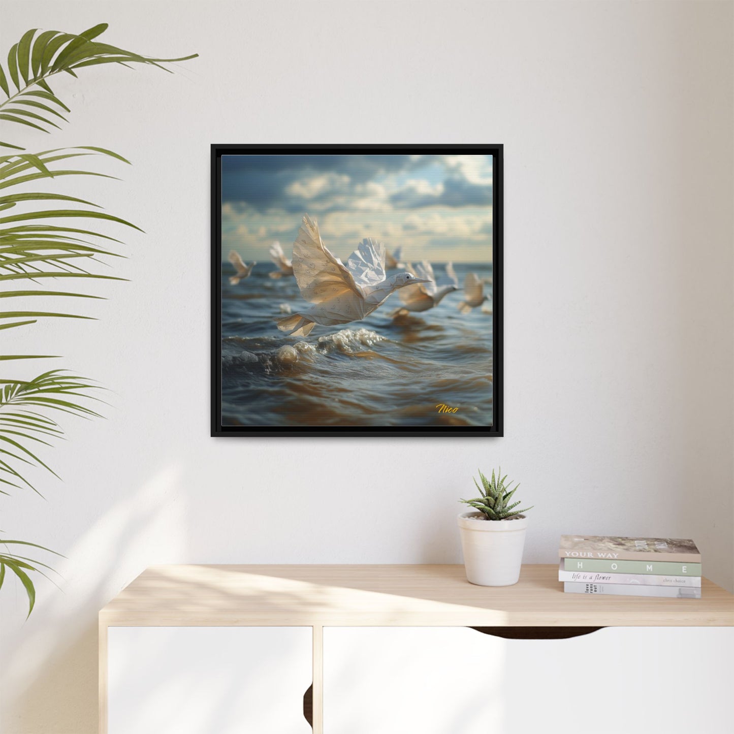 By The Seaside Series Print #8 - Black Framed Canvas Print