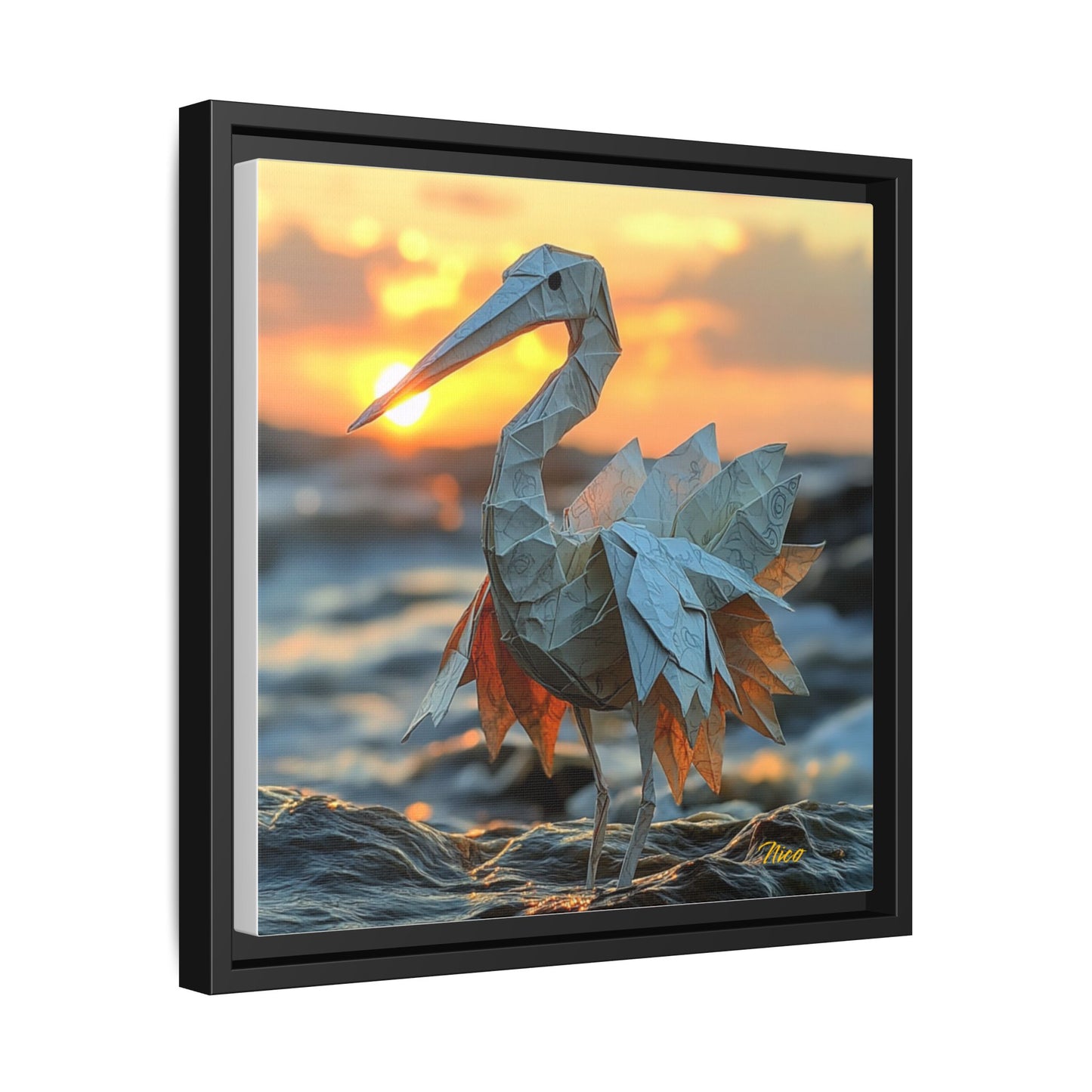 By The Seaside Series Print #1 - Black Framed Canvas Print