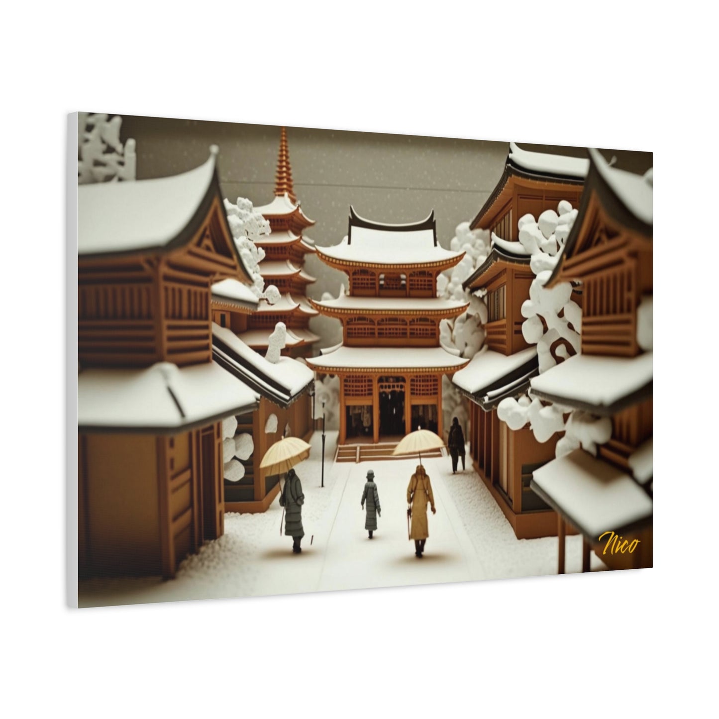 Asian Snow Series Print #10 - Streched Matte Extended Canvas Print, 1.25" Thick