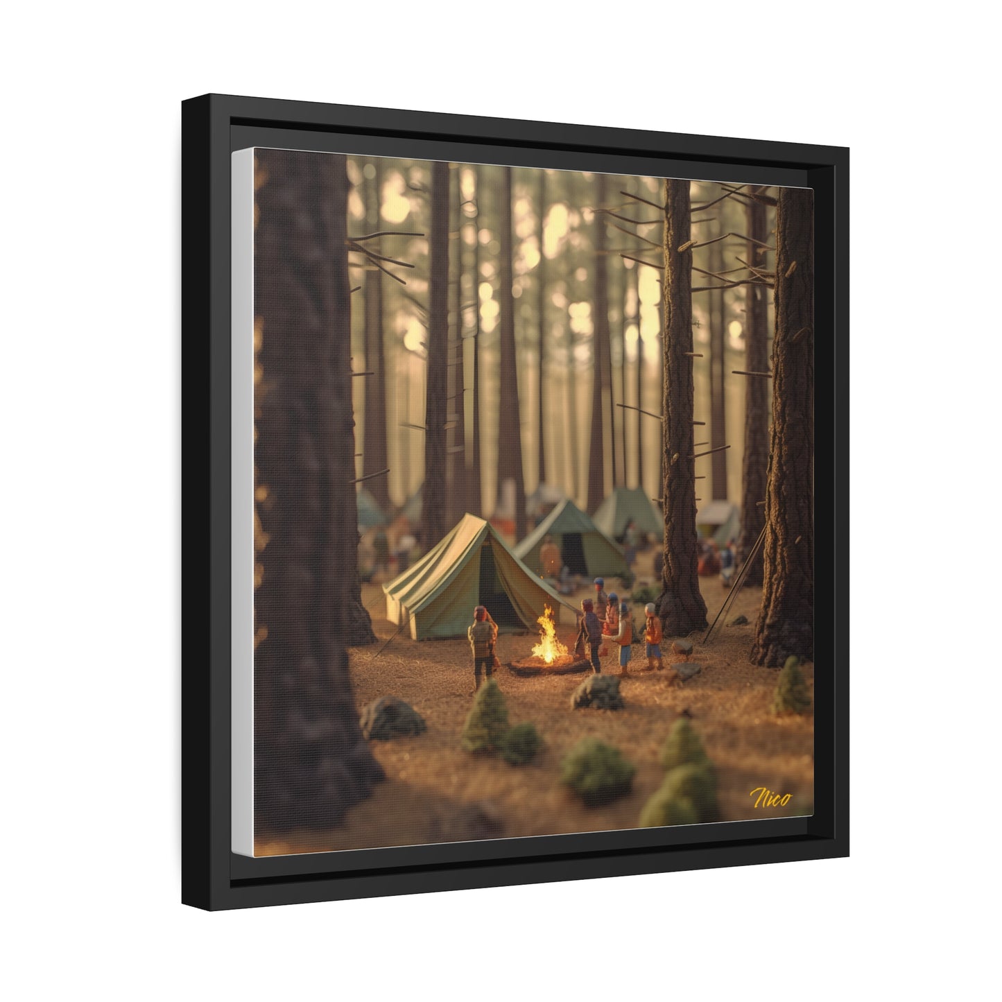 Campfire Series Print #3 - Black Framed Canvas Print