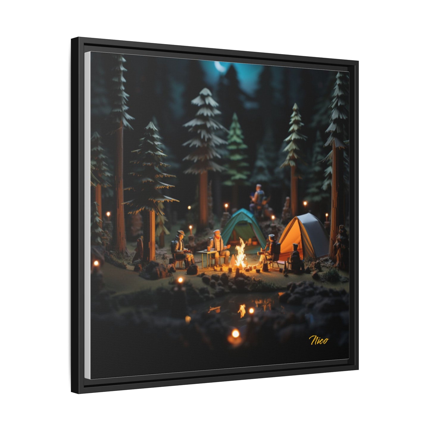 Under The Starry Skies Series Print #3 - Black Framed Canvas Print