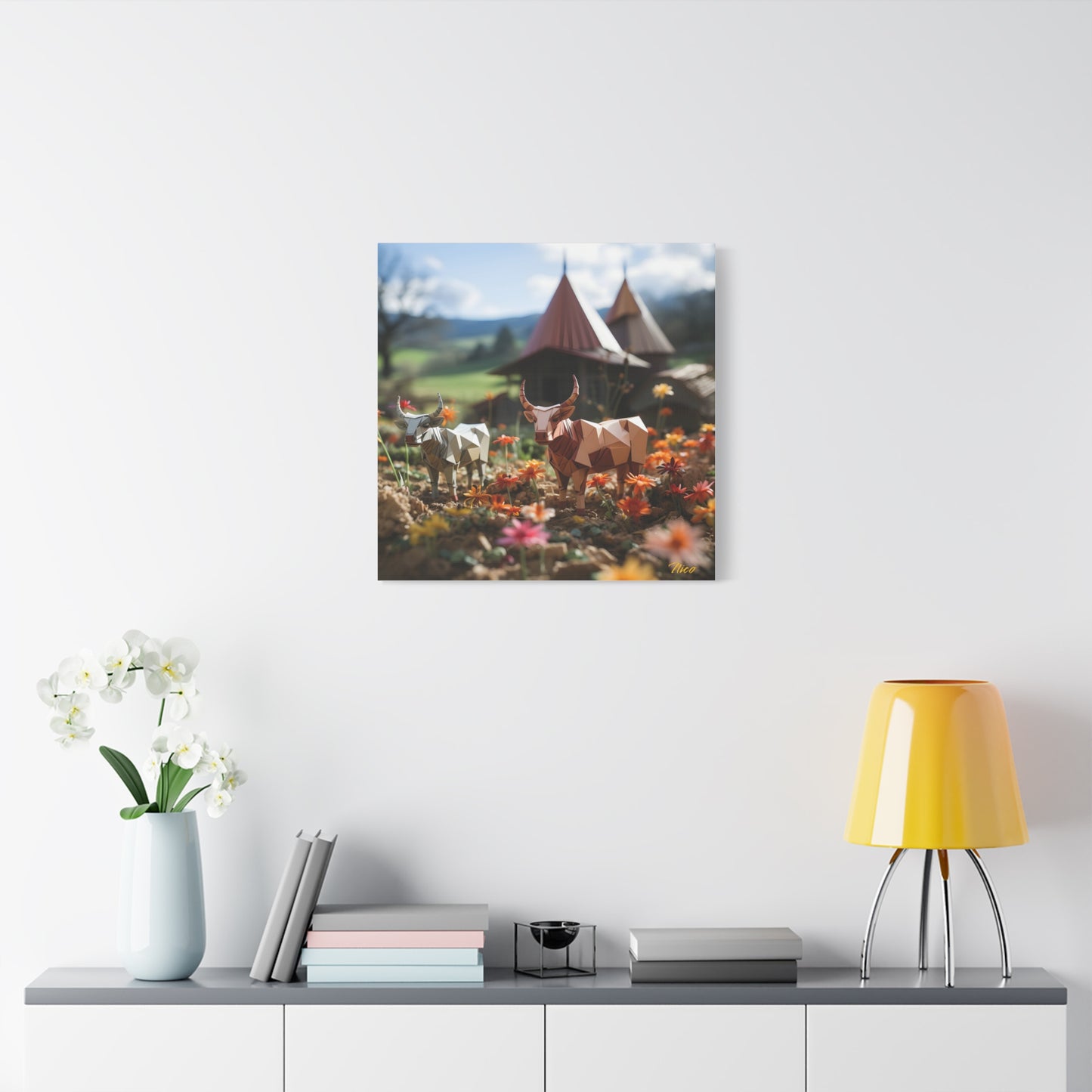 Meadow By The Farm Series Print #8 - Streched Matte Canvas Print, 1.25" Thick