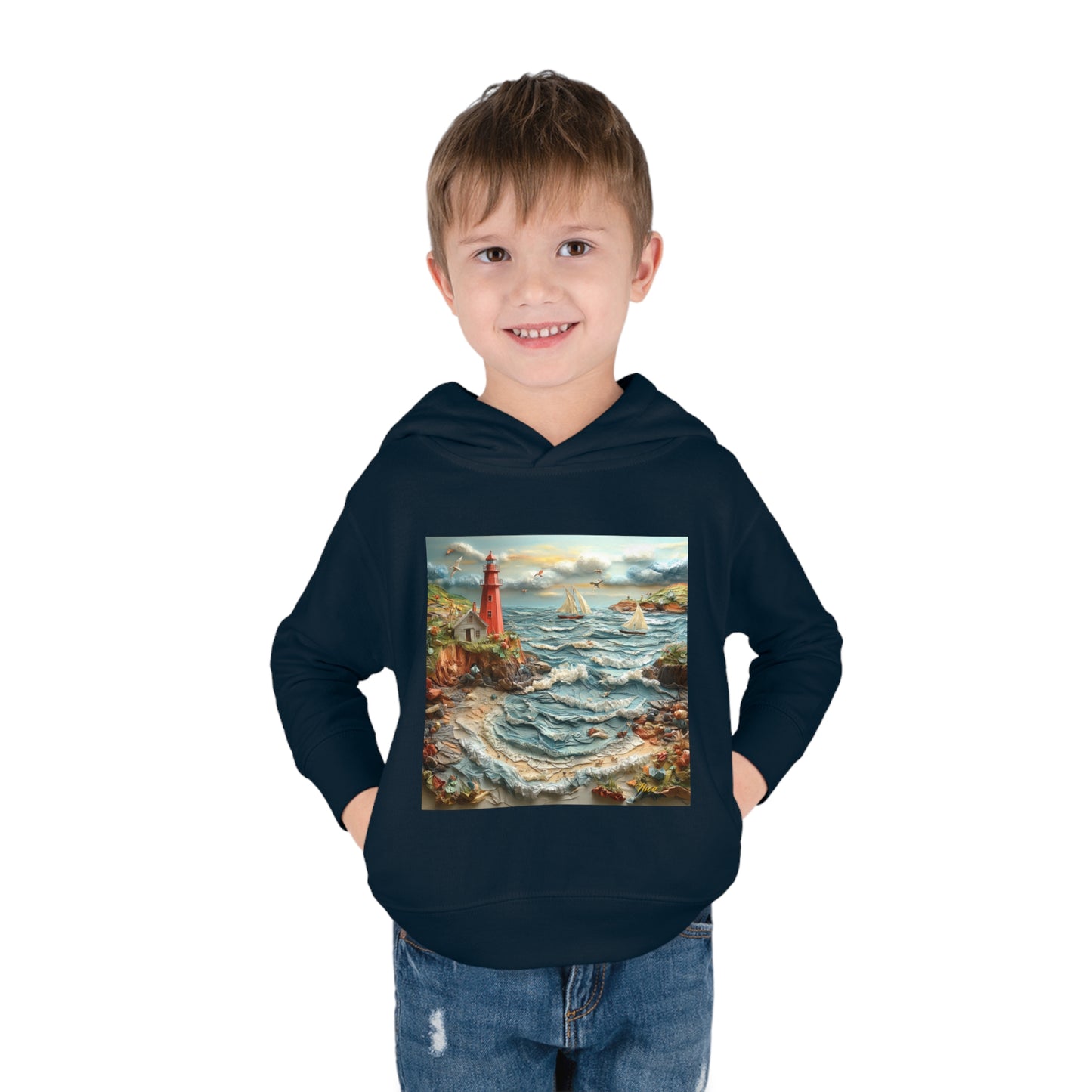 By The Seaside Series Print #2 Toddler Pullover Fleece Hoodie