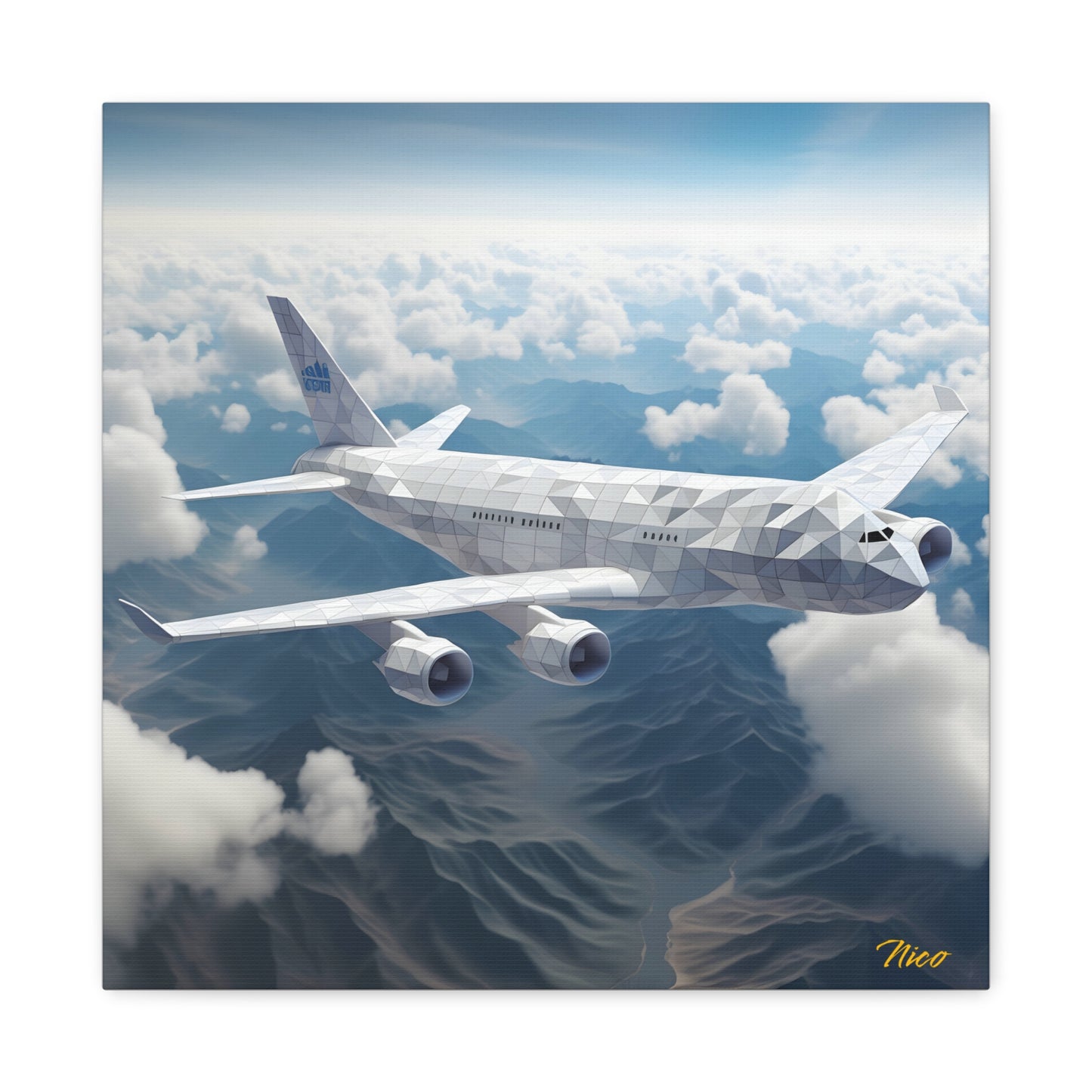 Passenger Jet Series Print #7 - Streched Matte Canvas Print, 1.25" Thick