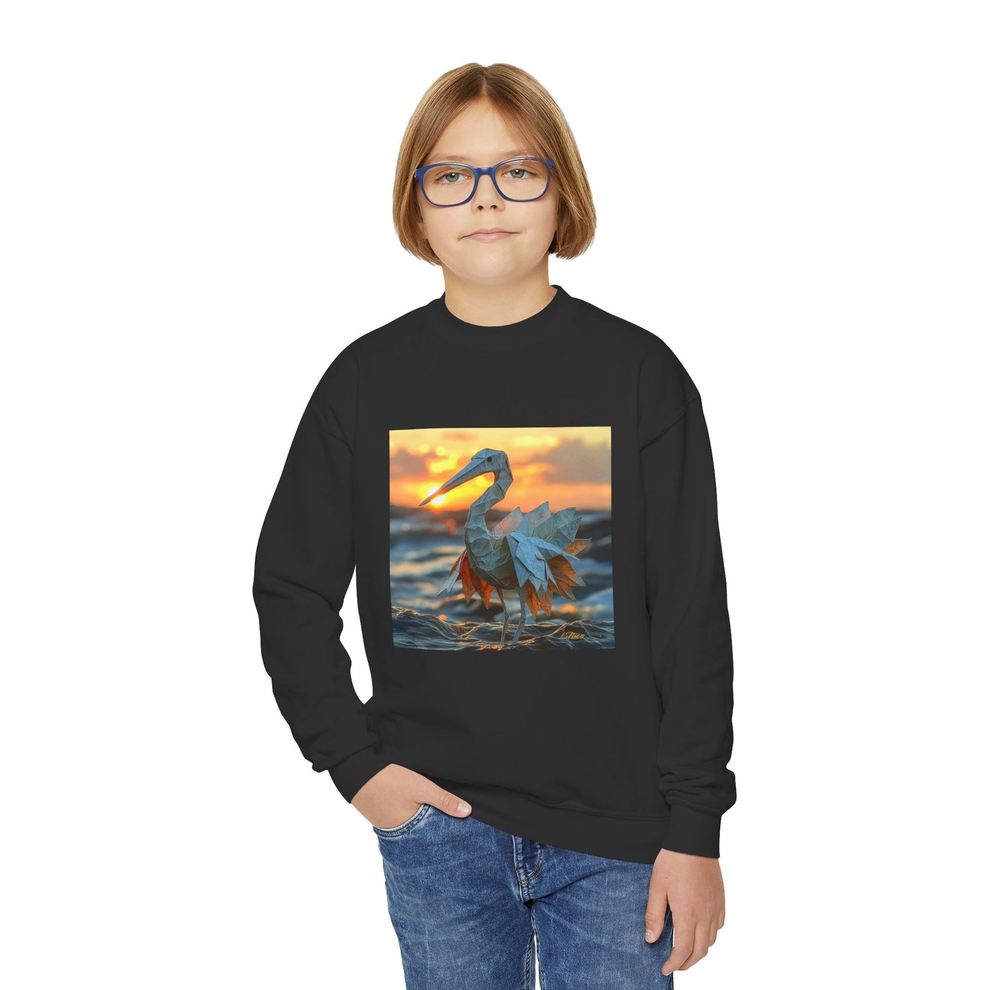 By The Seaside Series Print #1 Youth Crewneck Sweatshirt