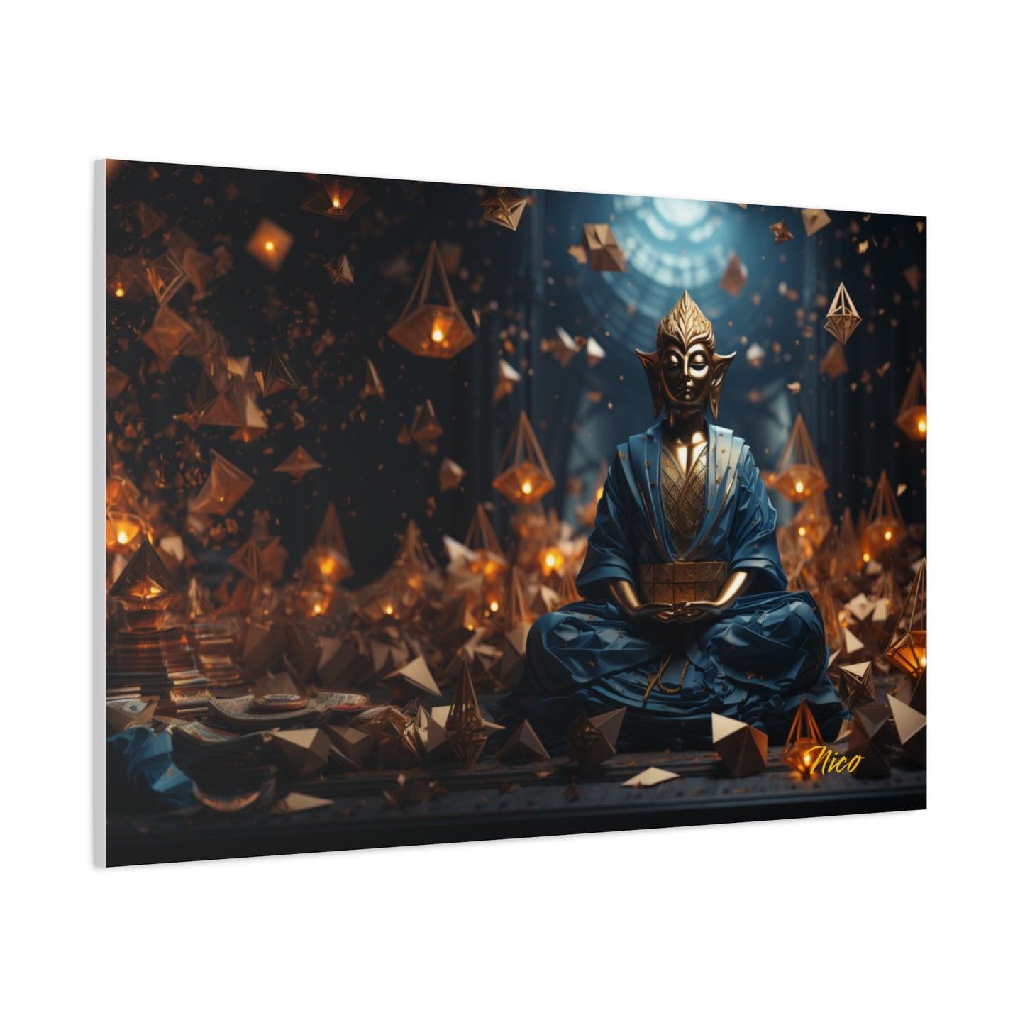 Ascending Buddha Series Print #1 - Streched Matte Canvas Print, 1.25" Thick