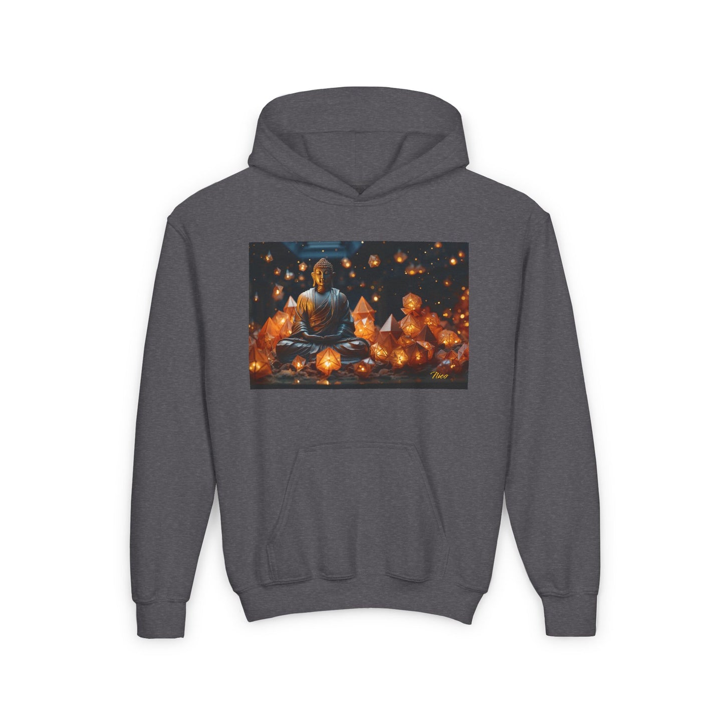 Ascending Buddah Series Print #10 Youth Heavy Blend Hooded Sweatshirt