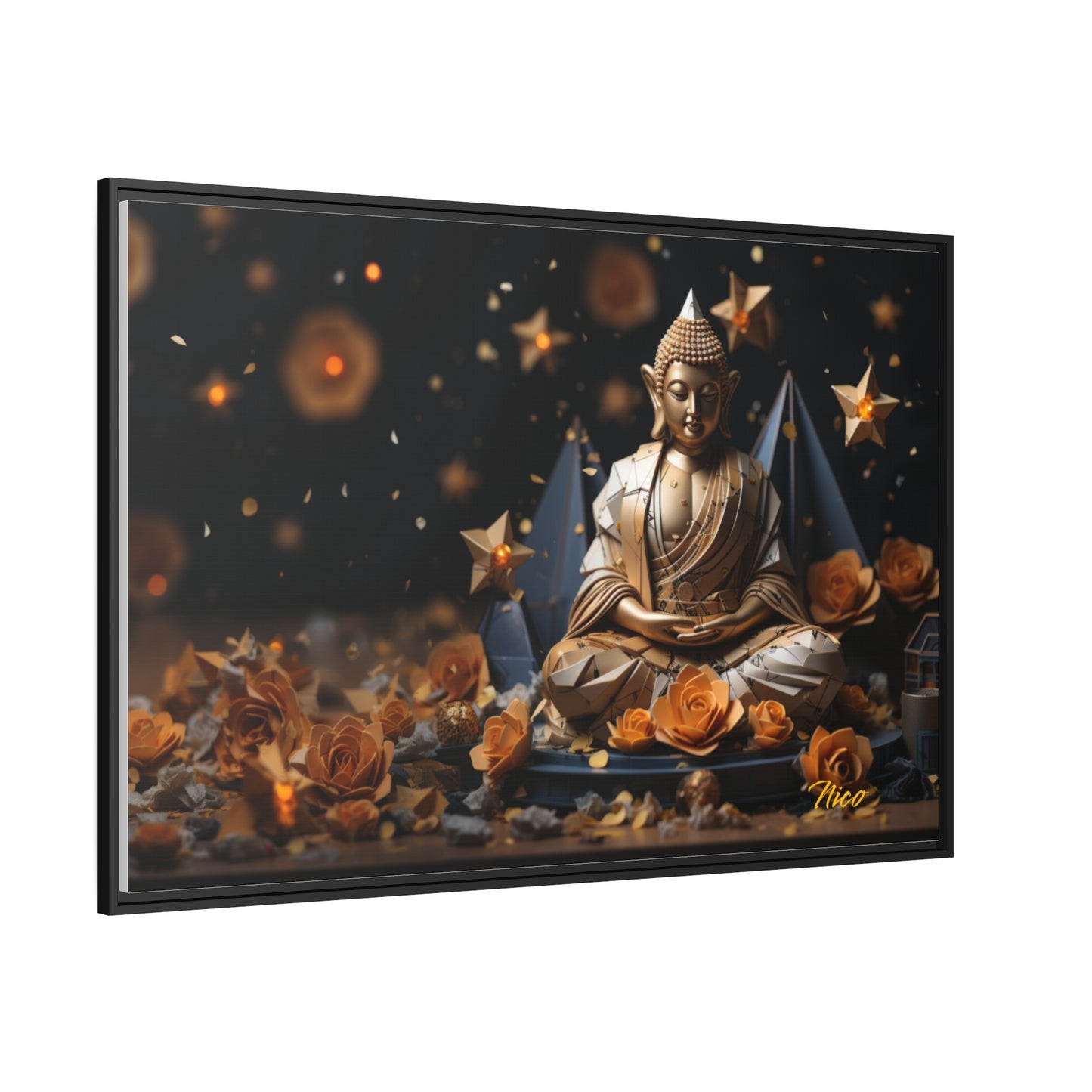 Ascending Buddha Series Print #5 - Black Framed Canvas Print