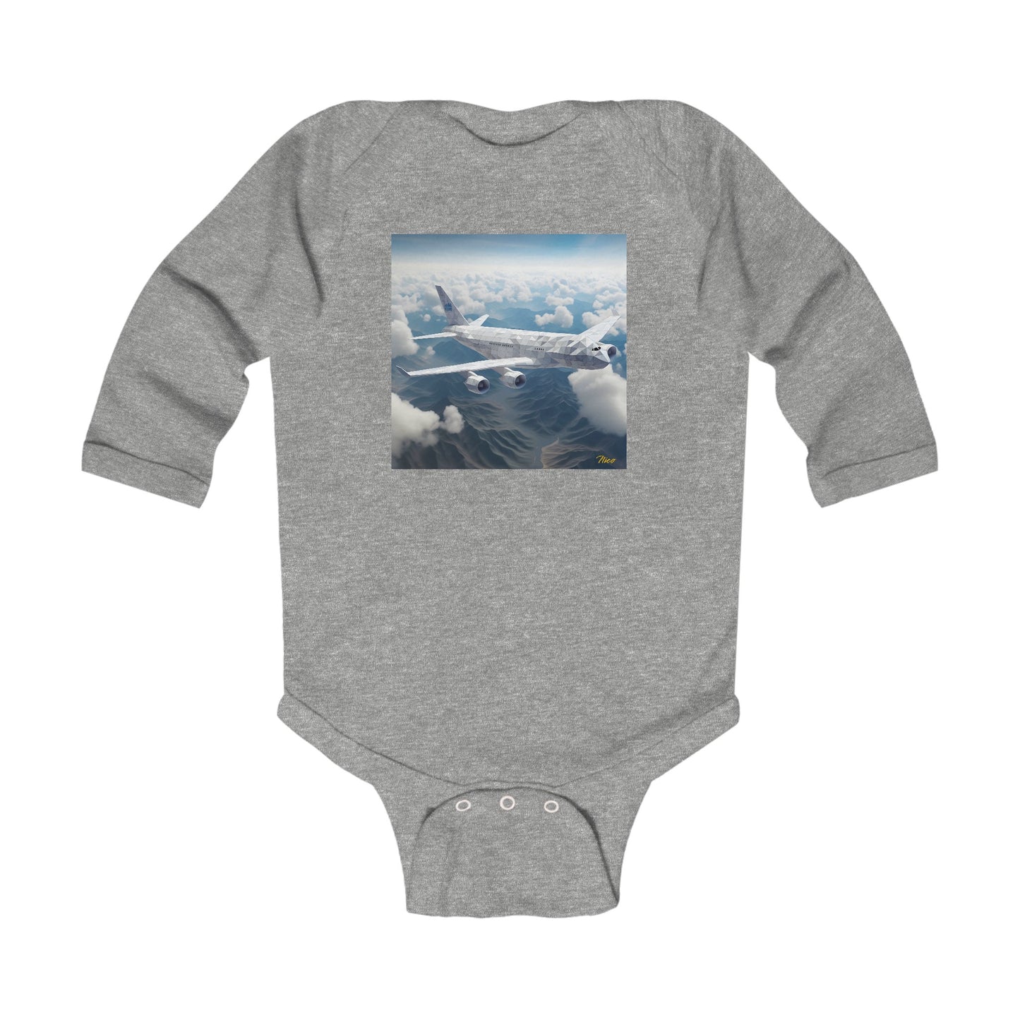 Frequent Flyer Miles Series Print #7 Infant Long Sleeve Bodysuit