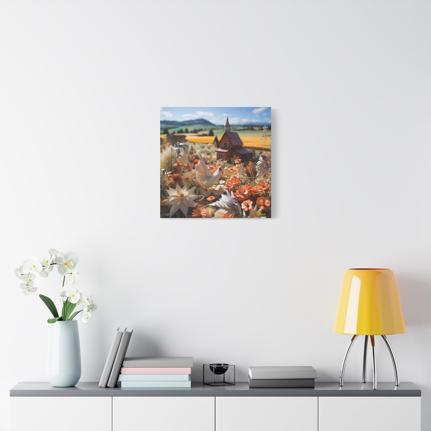 Meadow By The Farm Series Print #7 - Streched Matte Canvas Print, 1.25" Thick